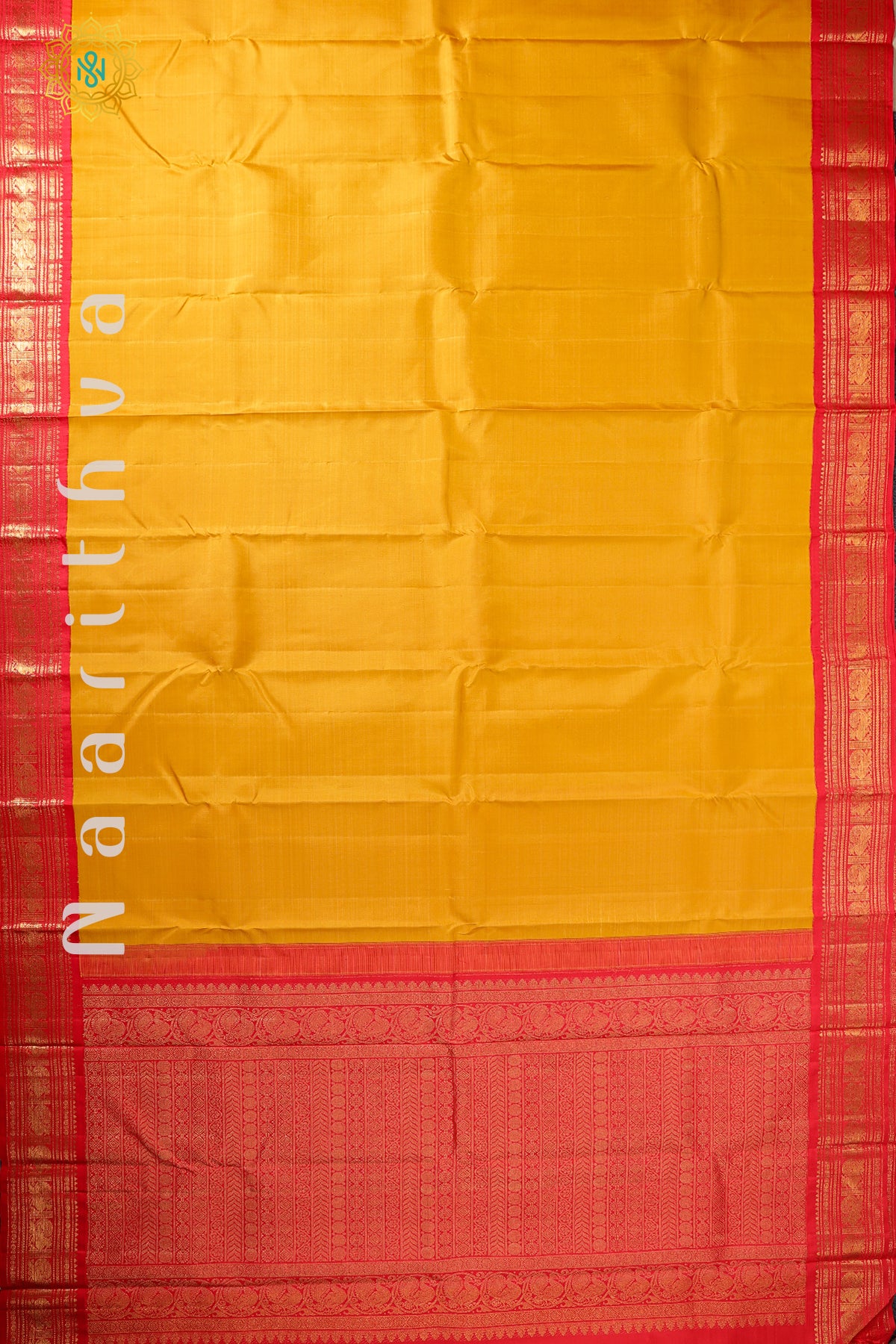 YELLOW WITH PINKISH RED - PURE KANJIVARAM SILK