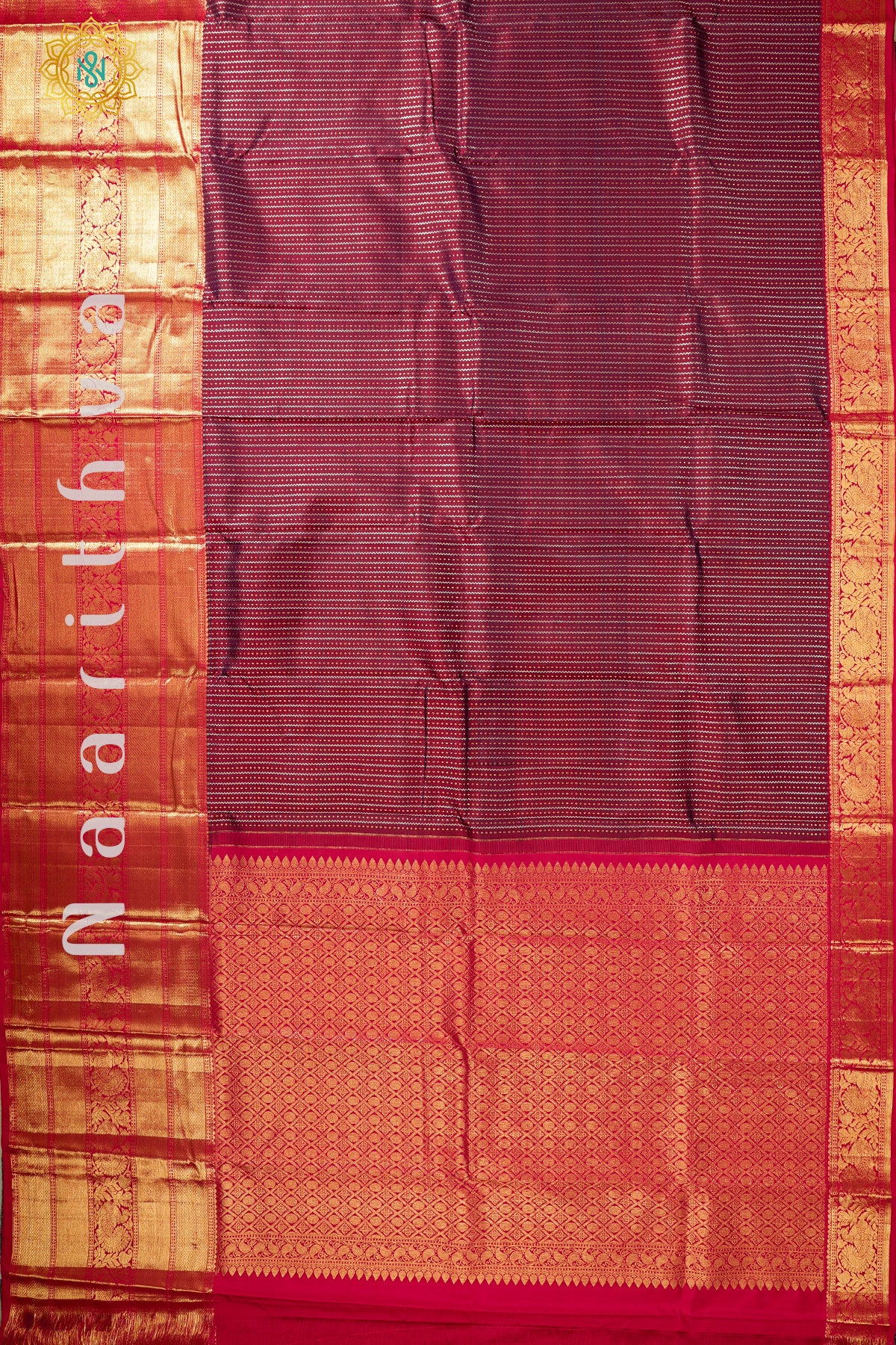 DEEP WINE WITH RED - PURE KANJIVARAM SILK