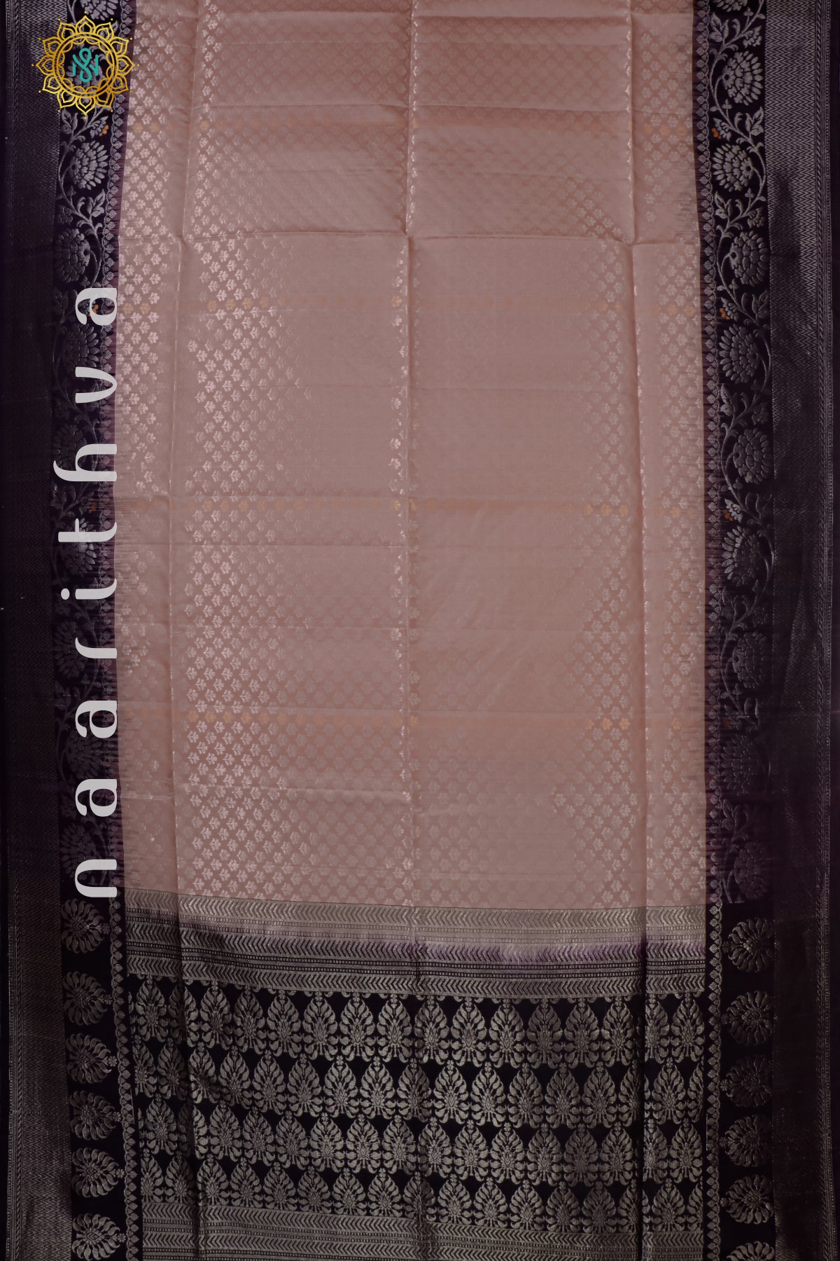 PEACH WITH WINE - PURE KANJIVARAM SOFT SILK