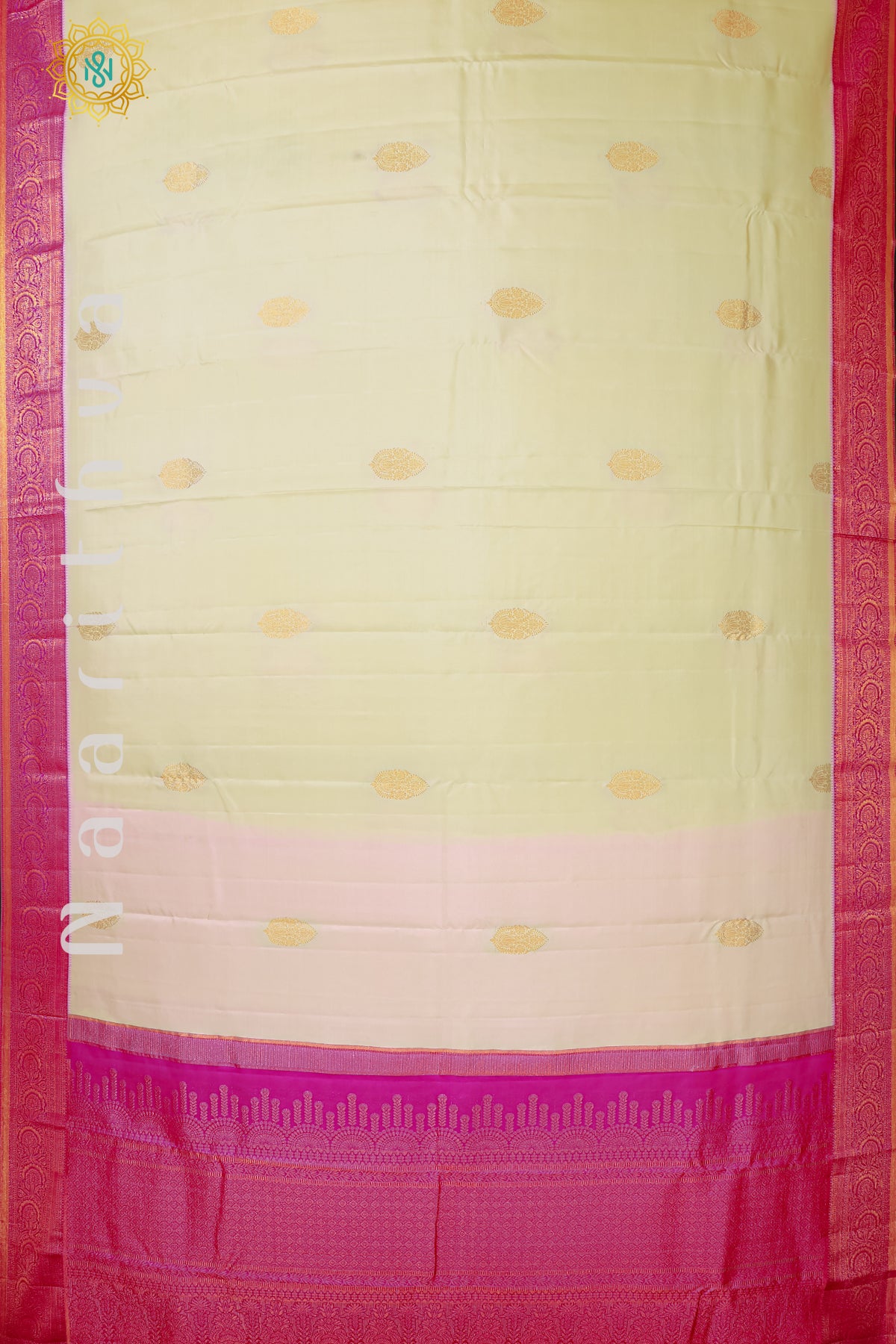 OFF WHITE WITH PINK - PURE KANJIVARAM SILK