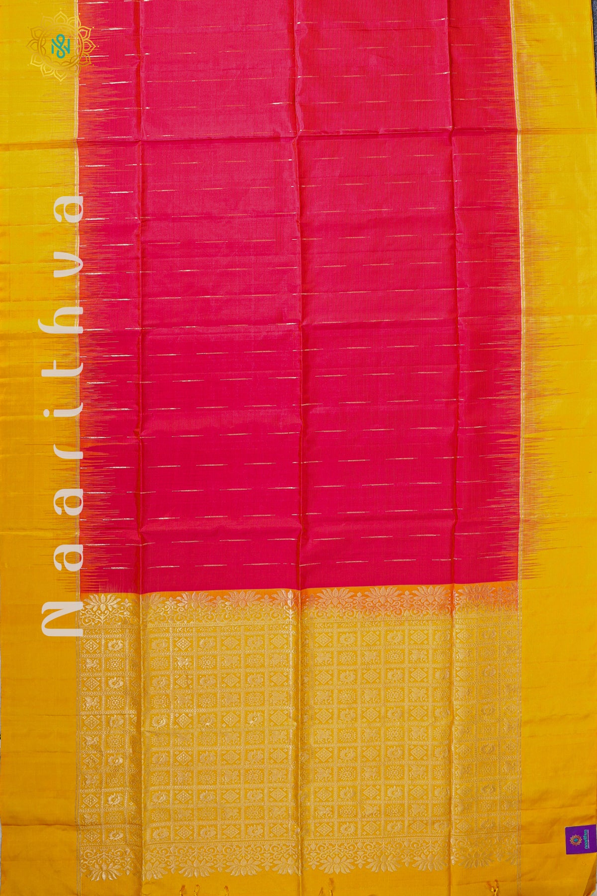 PINK WITH YELLOW - PURE KANJIVARAM SOFT SILK