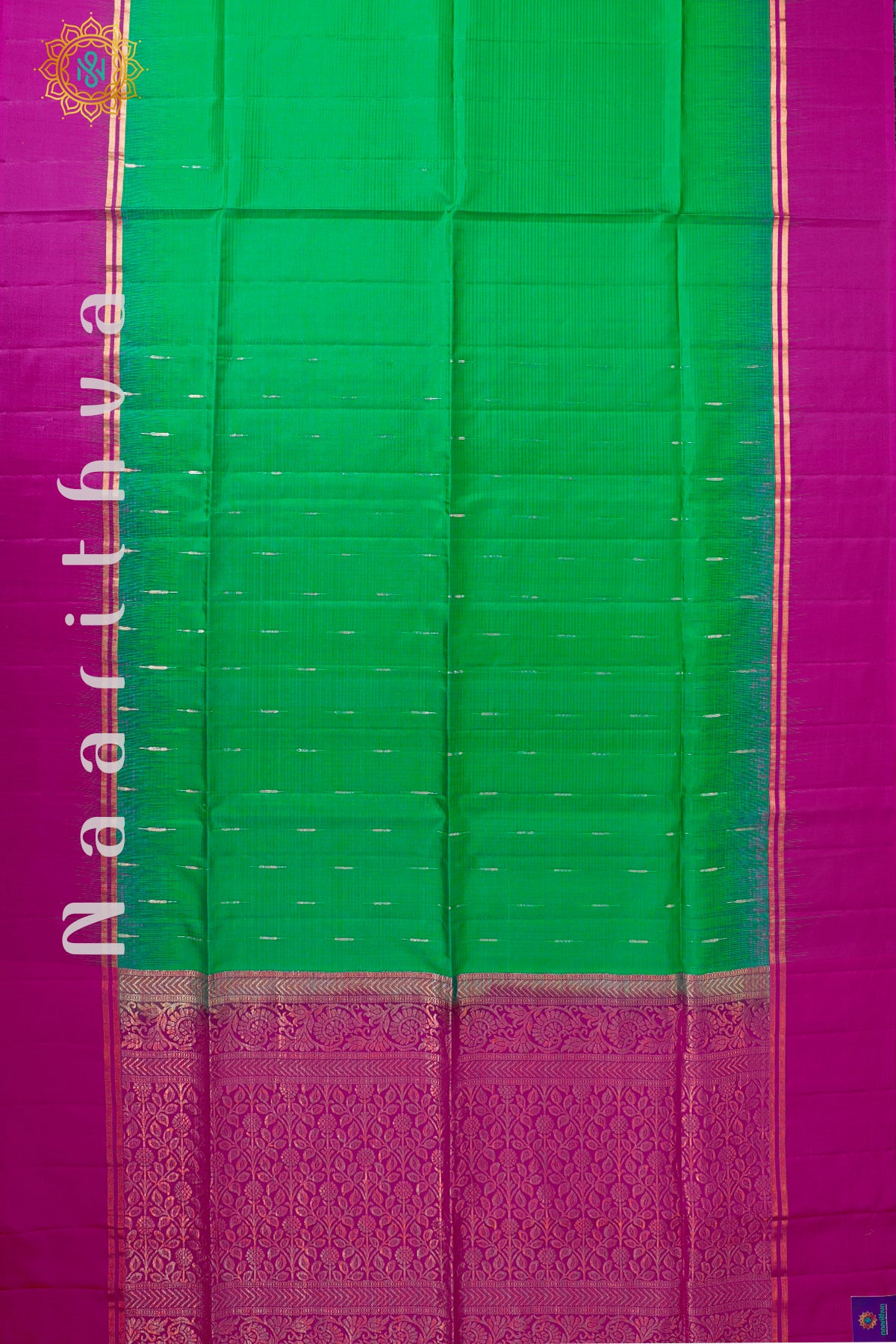 GREEN WITH PINK - PURE KANJIVARAM SOFT SILK