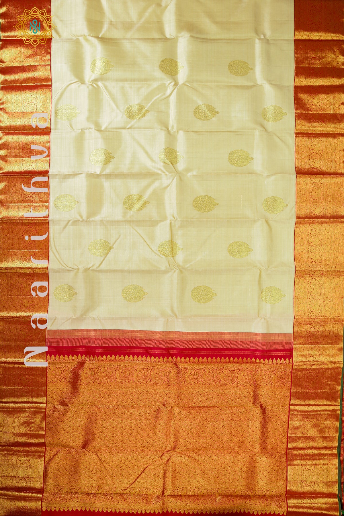 CREAM WITH MAGENTA - PURE KANJIVARAM SILK