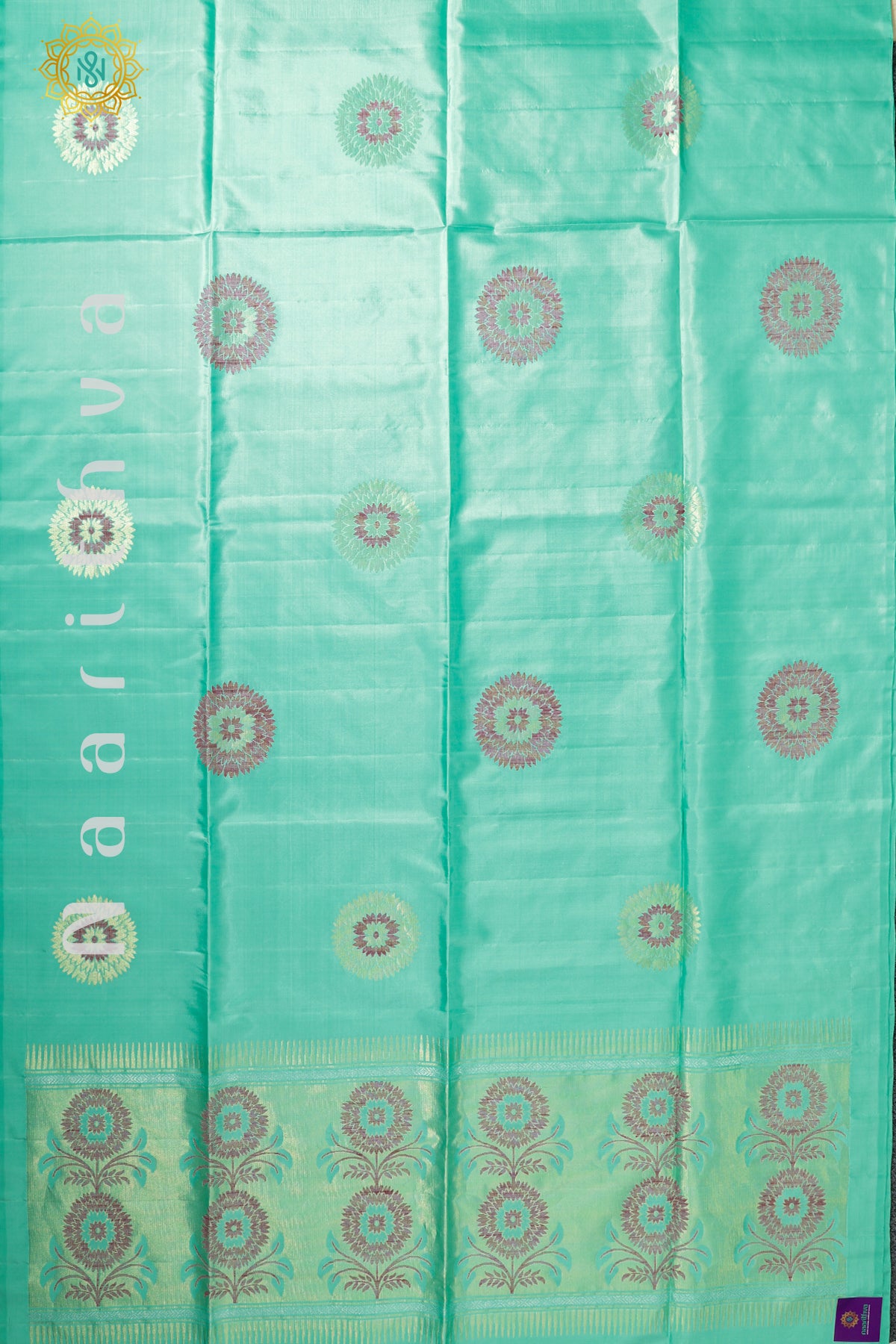 AQUA GREEN - PURE KANJIVARAM SOFT SILK