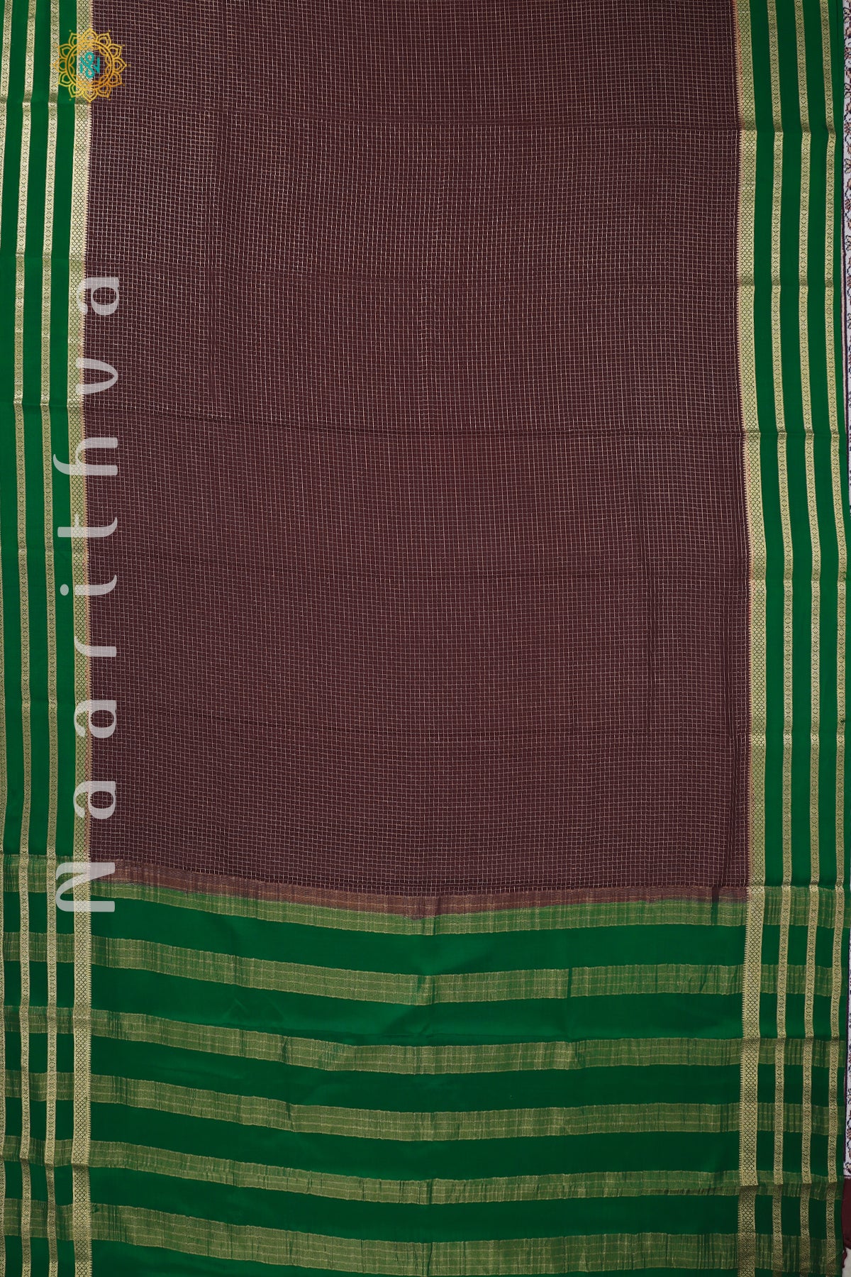 WINE WITH GREEN - PURE MYSORE CREPE SILK