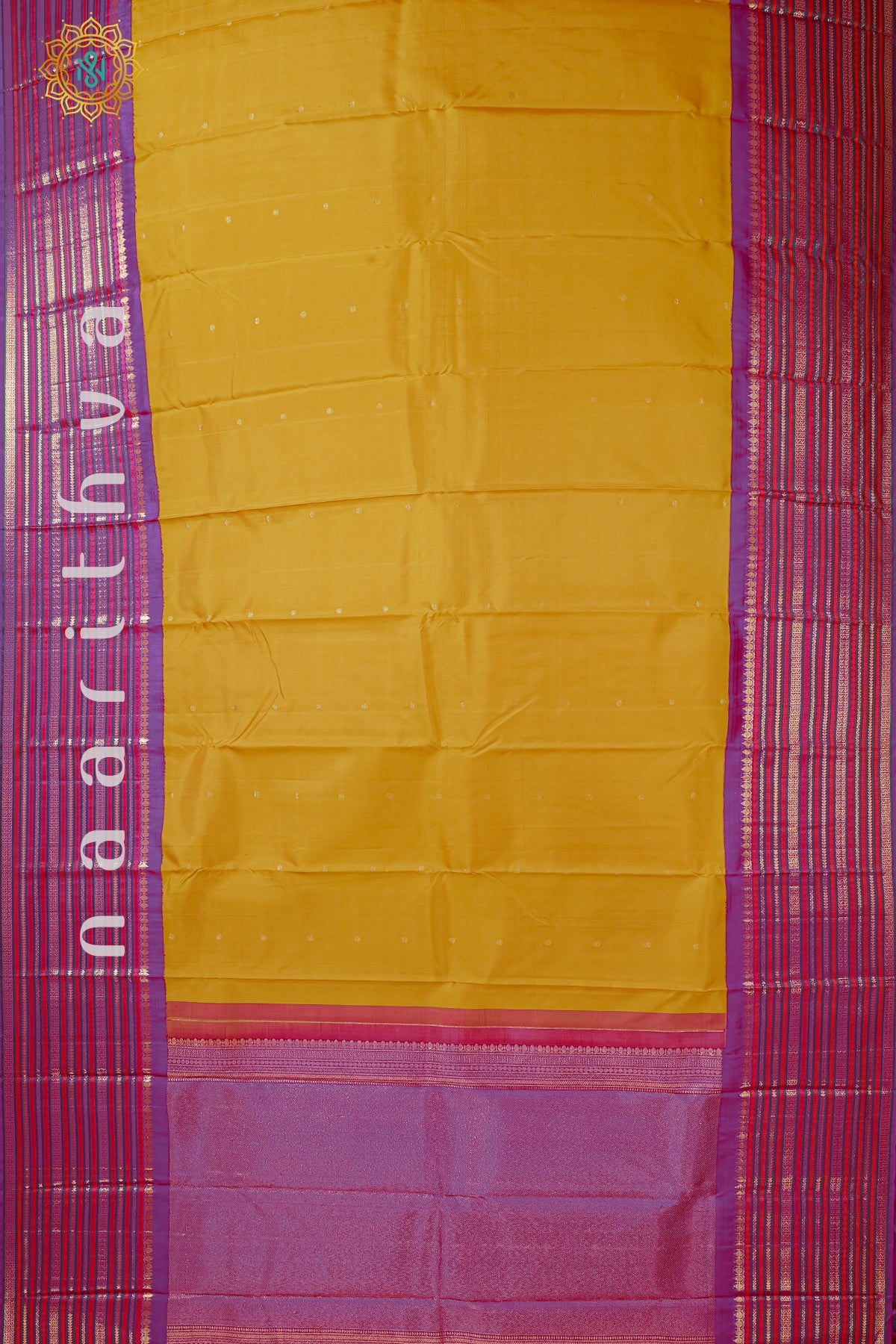 YELLOW WITH PURPLE - PURE KANJIVARAM SILK