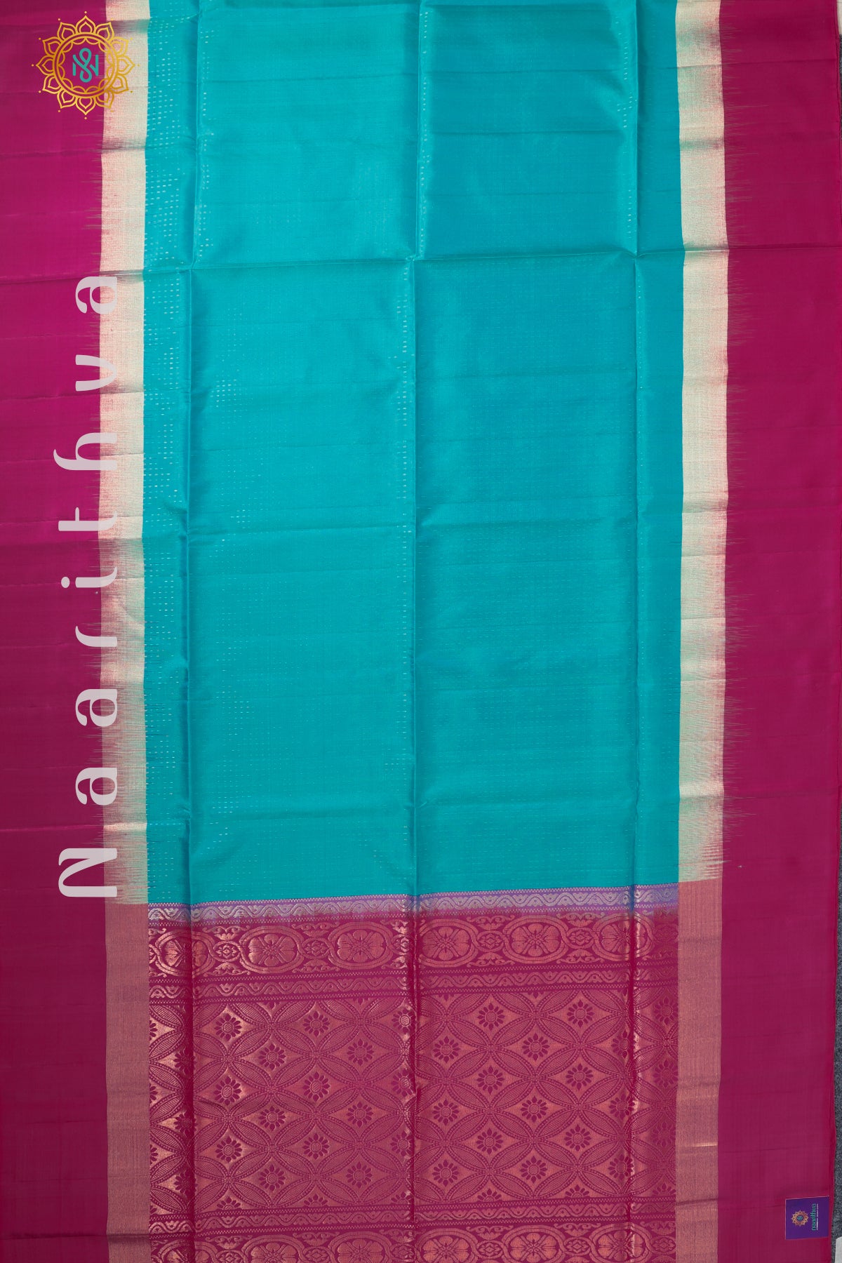 BLUE WITH PINK - PURE KANJIVARAM SOFT SILK