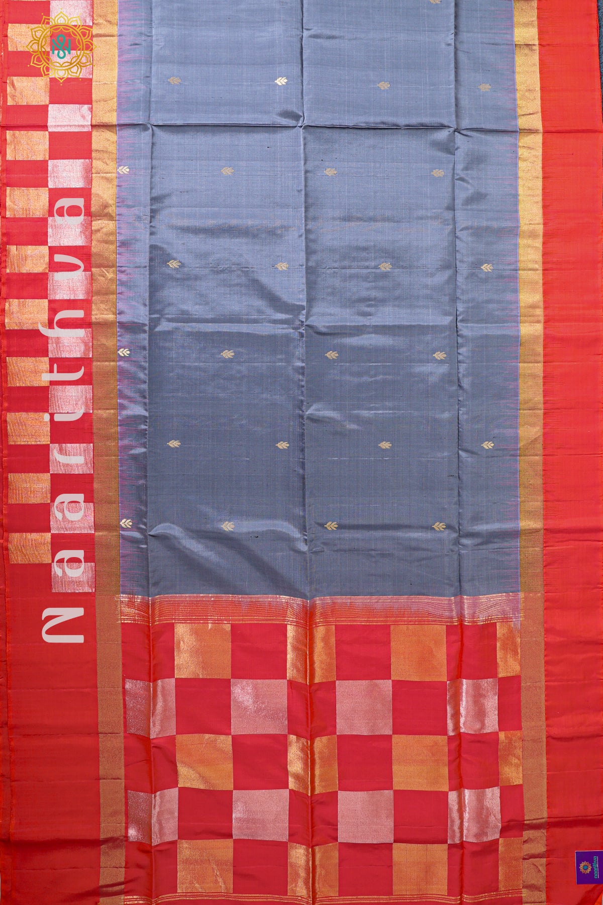 GREY WITH PINK - PURE KANJIVARAM SOFT SILK