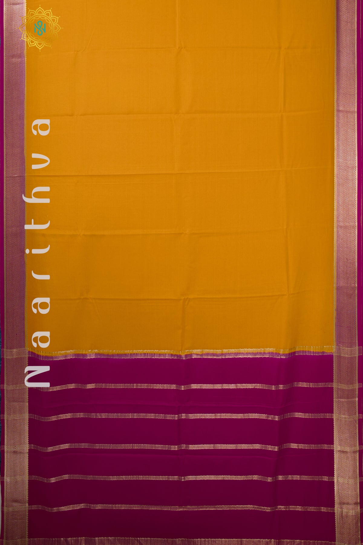 YELLOW WITH PINK - MYSORE CREPE SILK