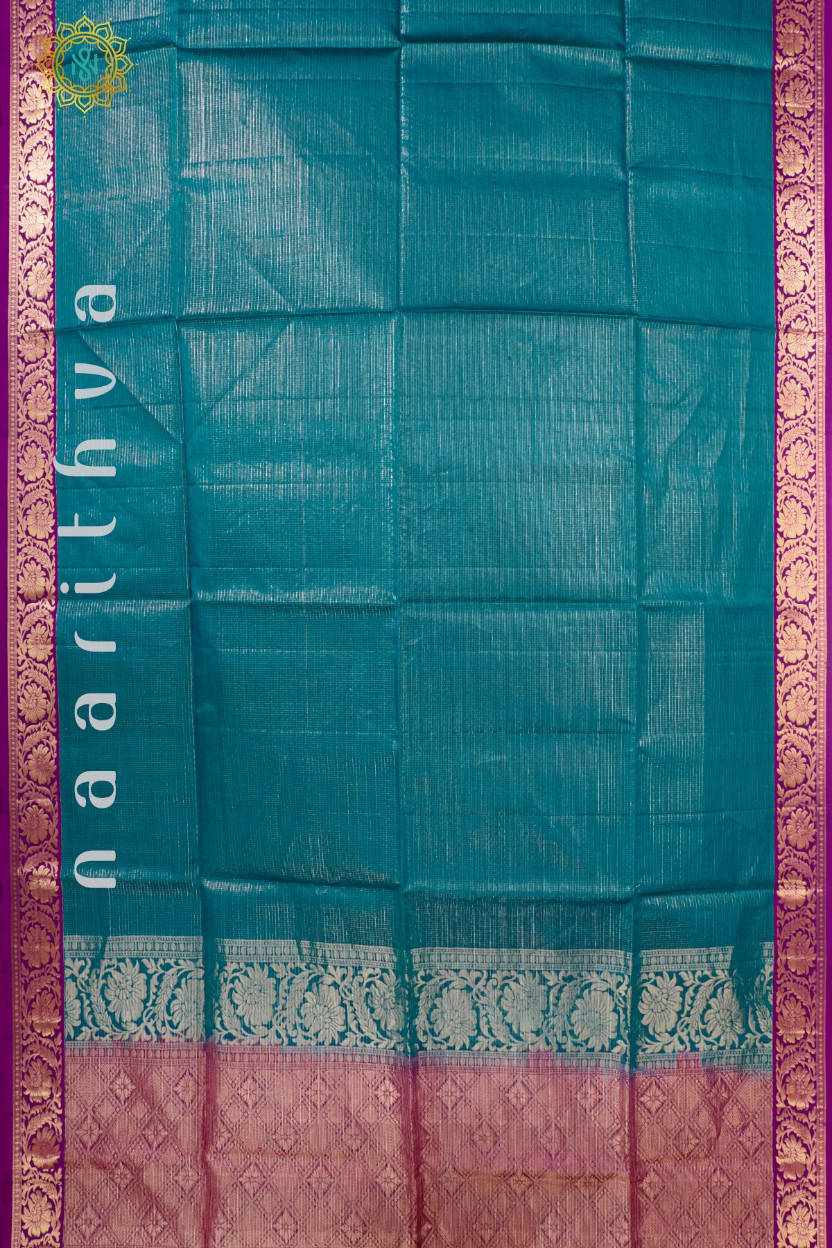 PEACOCK BLUE WITH PINK - PURE KANJIVARAM SOFT SILK