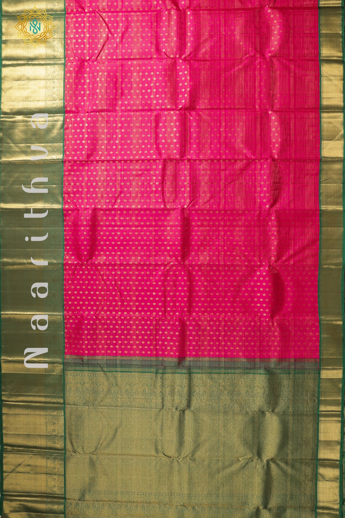 PINK WITH GREEN - PURE KANJIVARAM SILK