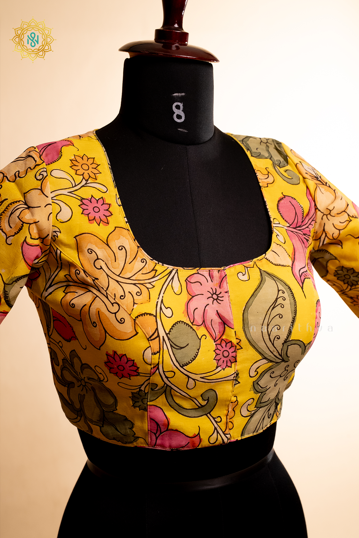 Yellow - Kalamkari Readymade Blouse