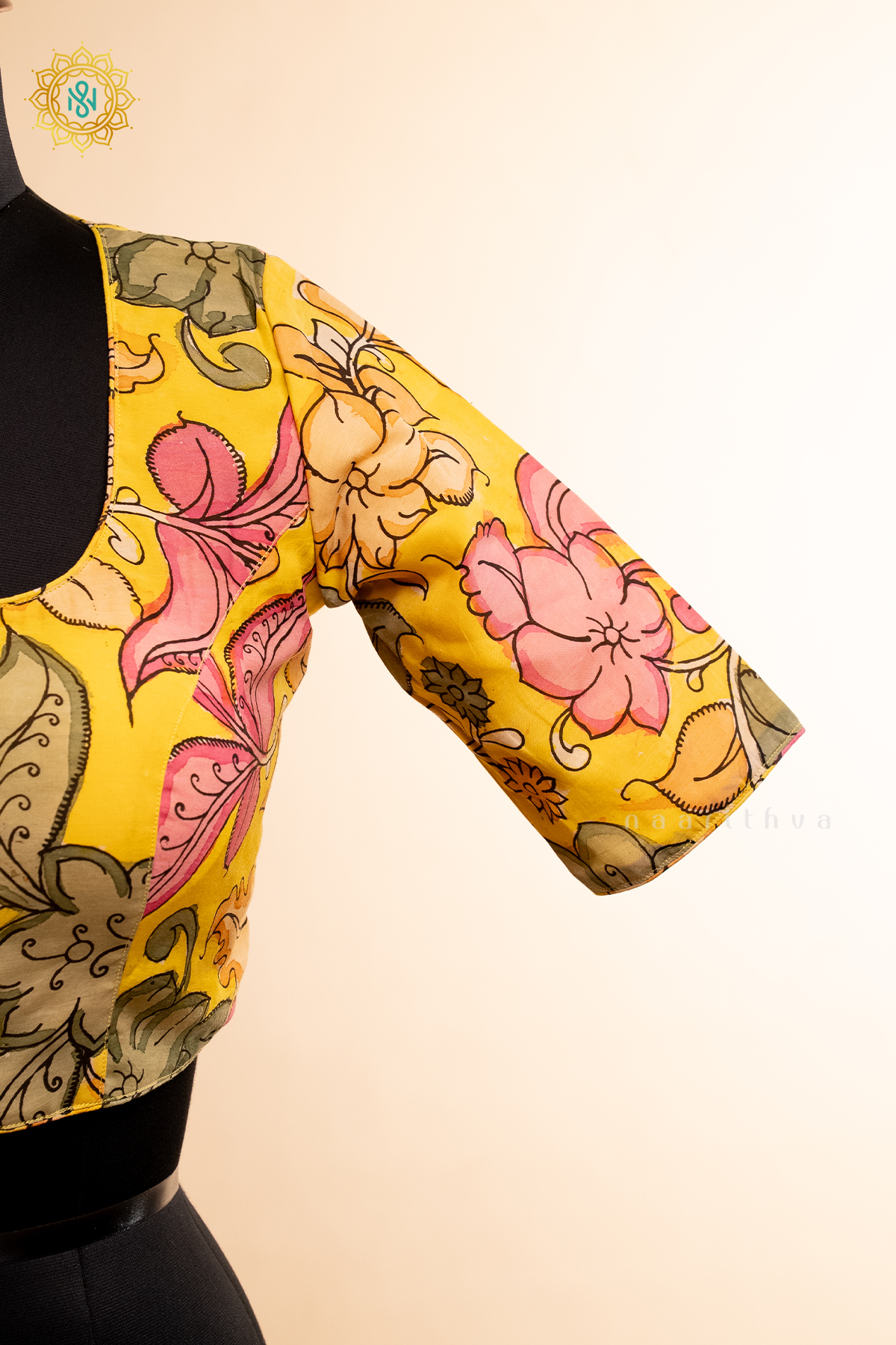 Yellow - Kalamkari Readymade Blouse