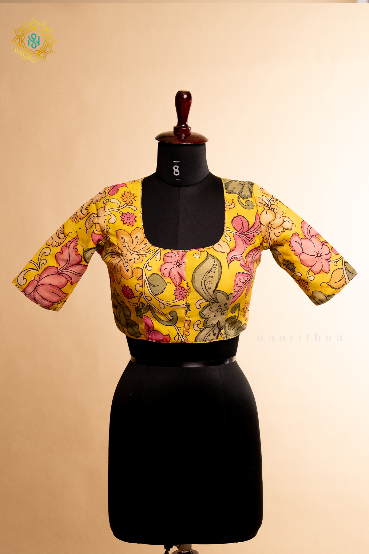 Yellow - Kalamkari Readymade Blouse