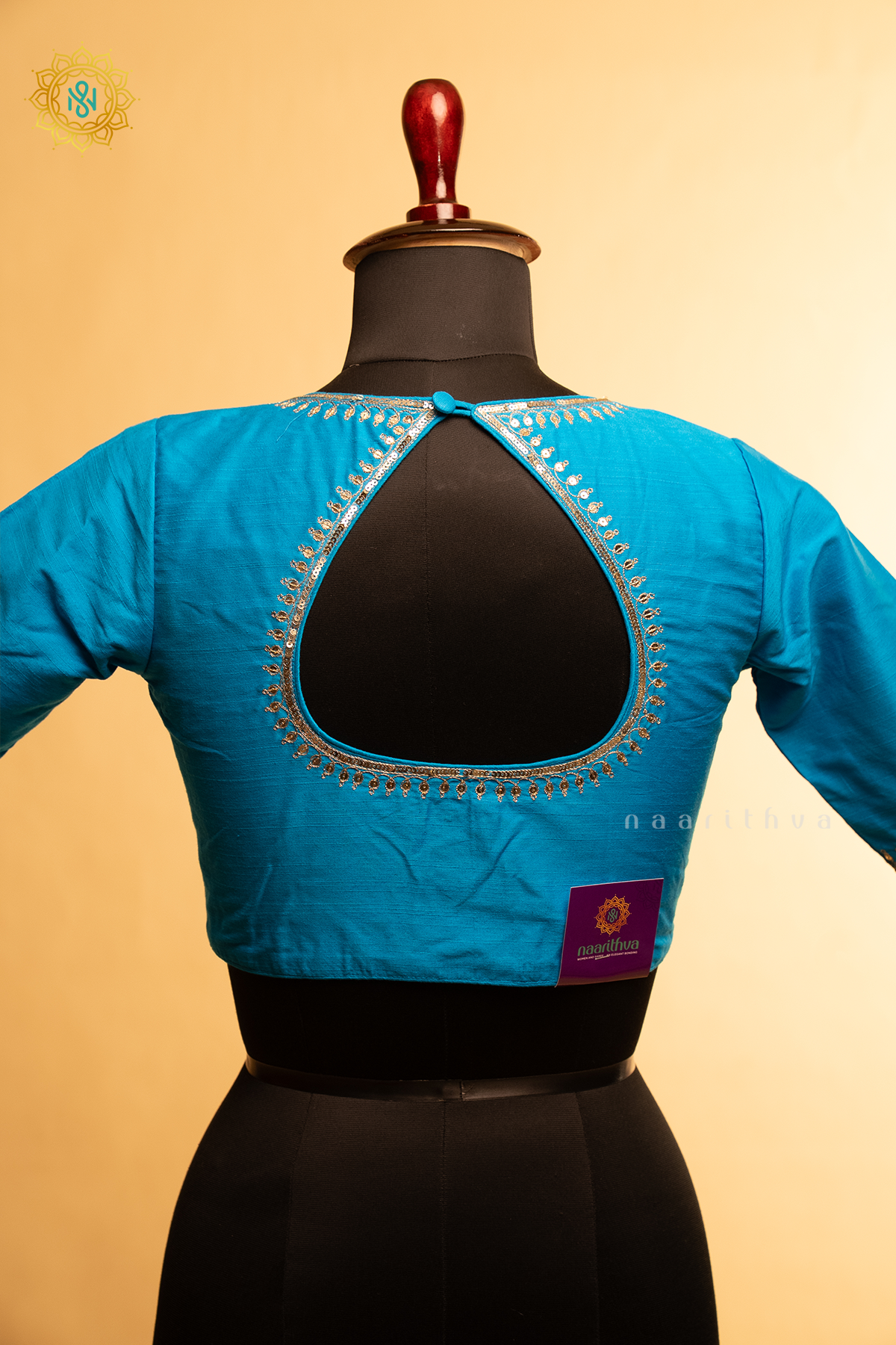 SKY BLUE - COTTON SILK READYMADE BLOUSE