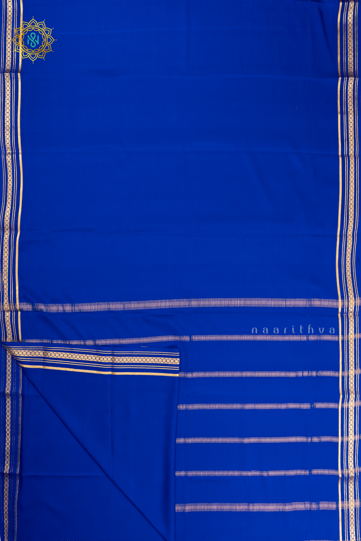 ROYAL BLUE - PURE MYSORE CREPE SILK