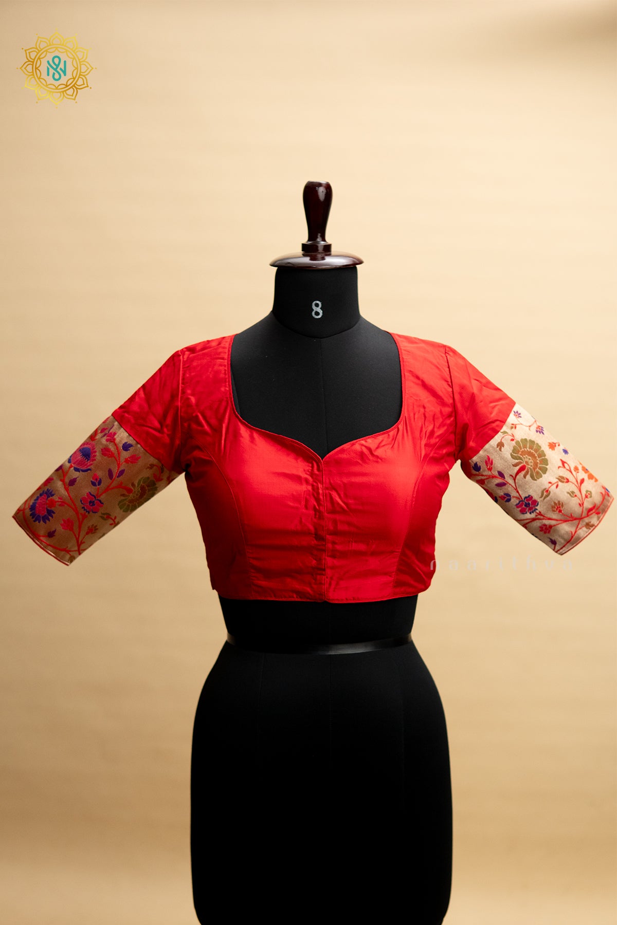 RED - SILK PAITHANI READYMADE BLOUSE