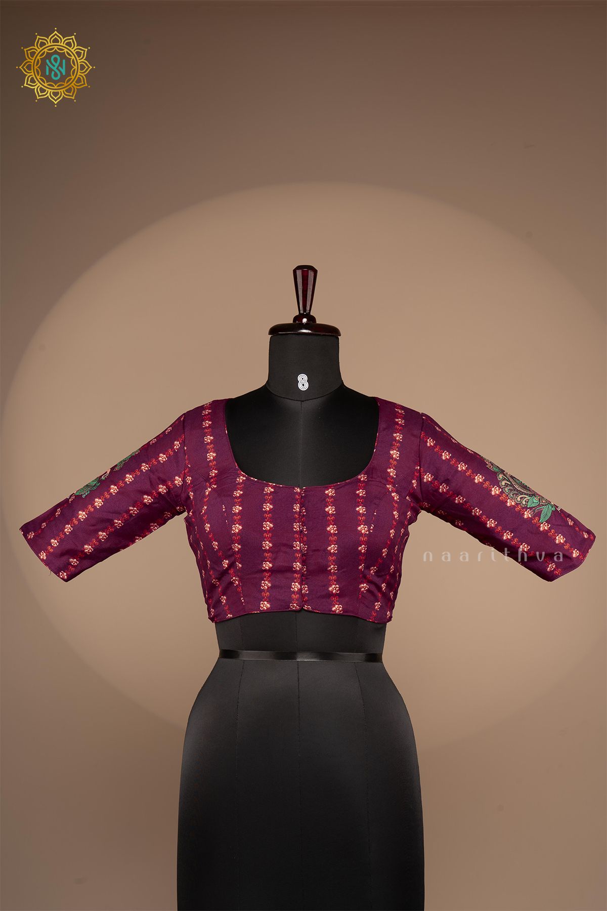 WINE - DOLA SILK READYMADE BLOUSE