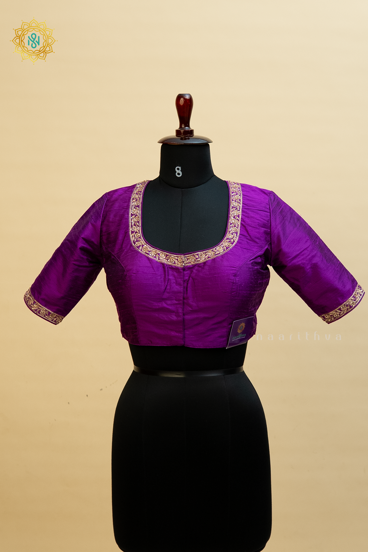 PURPLE - RAW SILK READYMADE BLOUSE