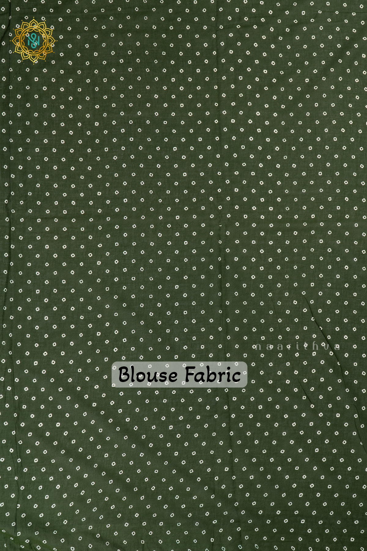Green Printed Cotton Saree With Contrast Border & Pallu