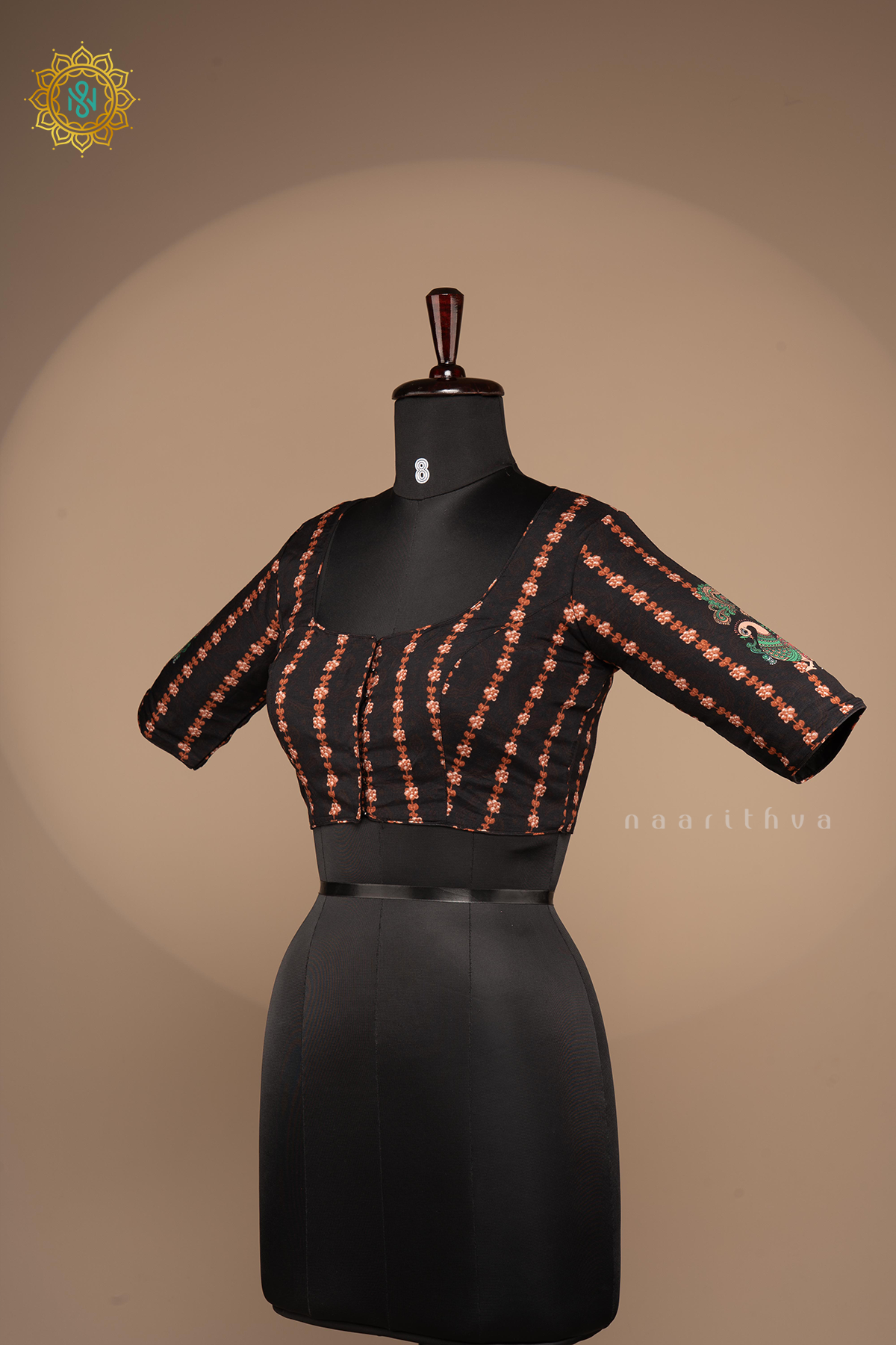 BLACK - DOLA SILK READYMADE BLOUSE