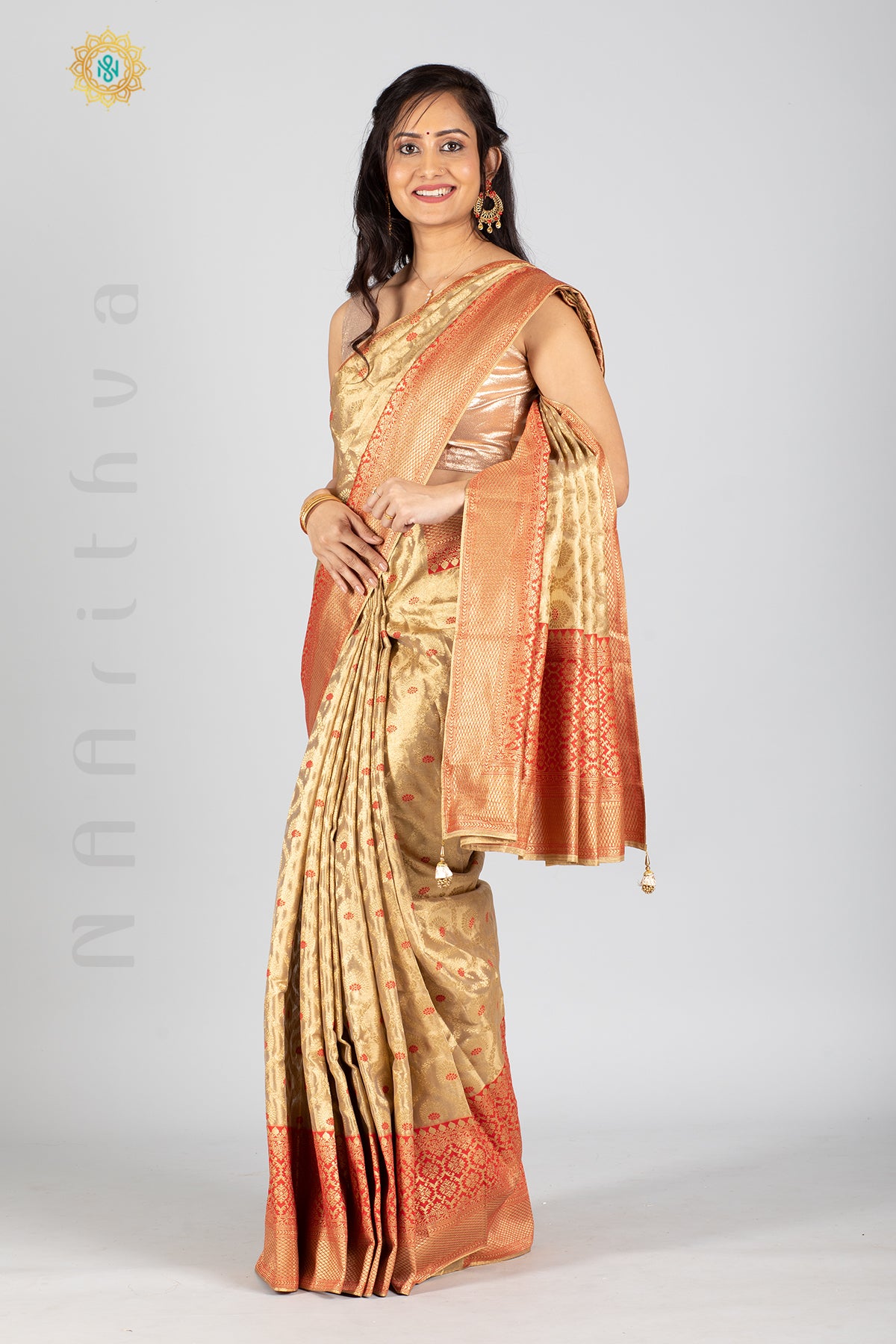 Buy Hand Woven Gold Tissue Saree With Blouse by Designer LABEL EARTHEN  Online at Ogaan.com