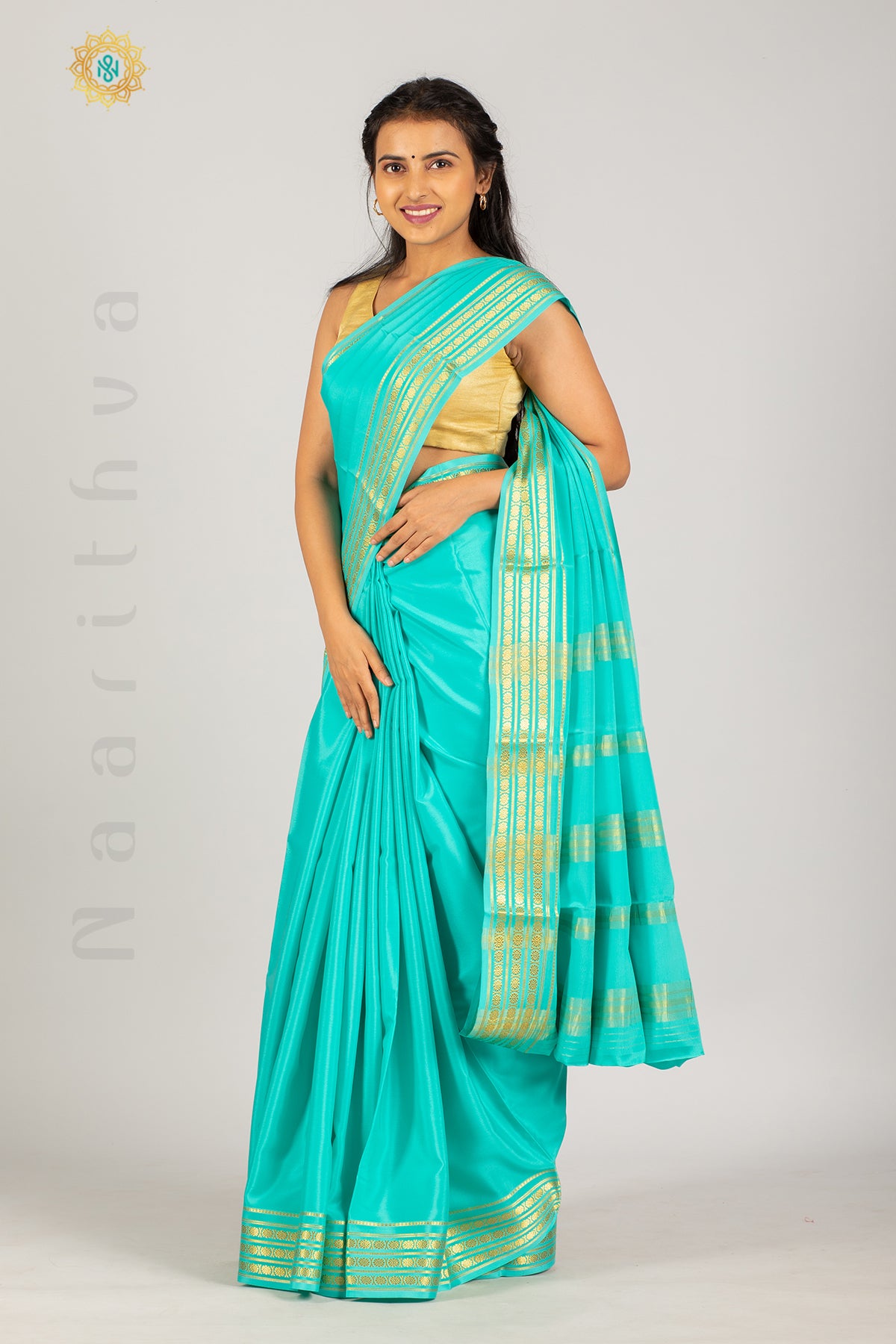 Sea Green Vichitra Silk Pain with Jacquard Lace Border Saree With Blouse at  Rs 2430.00 | Varachha Main Road | Surat| ID: 2852502608530