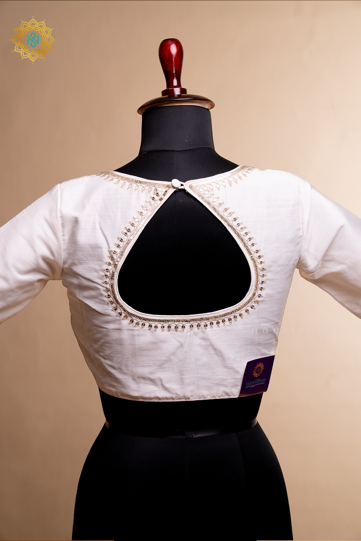 WHITE - COTTON SILK READYMADE BLOUSE