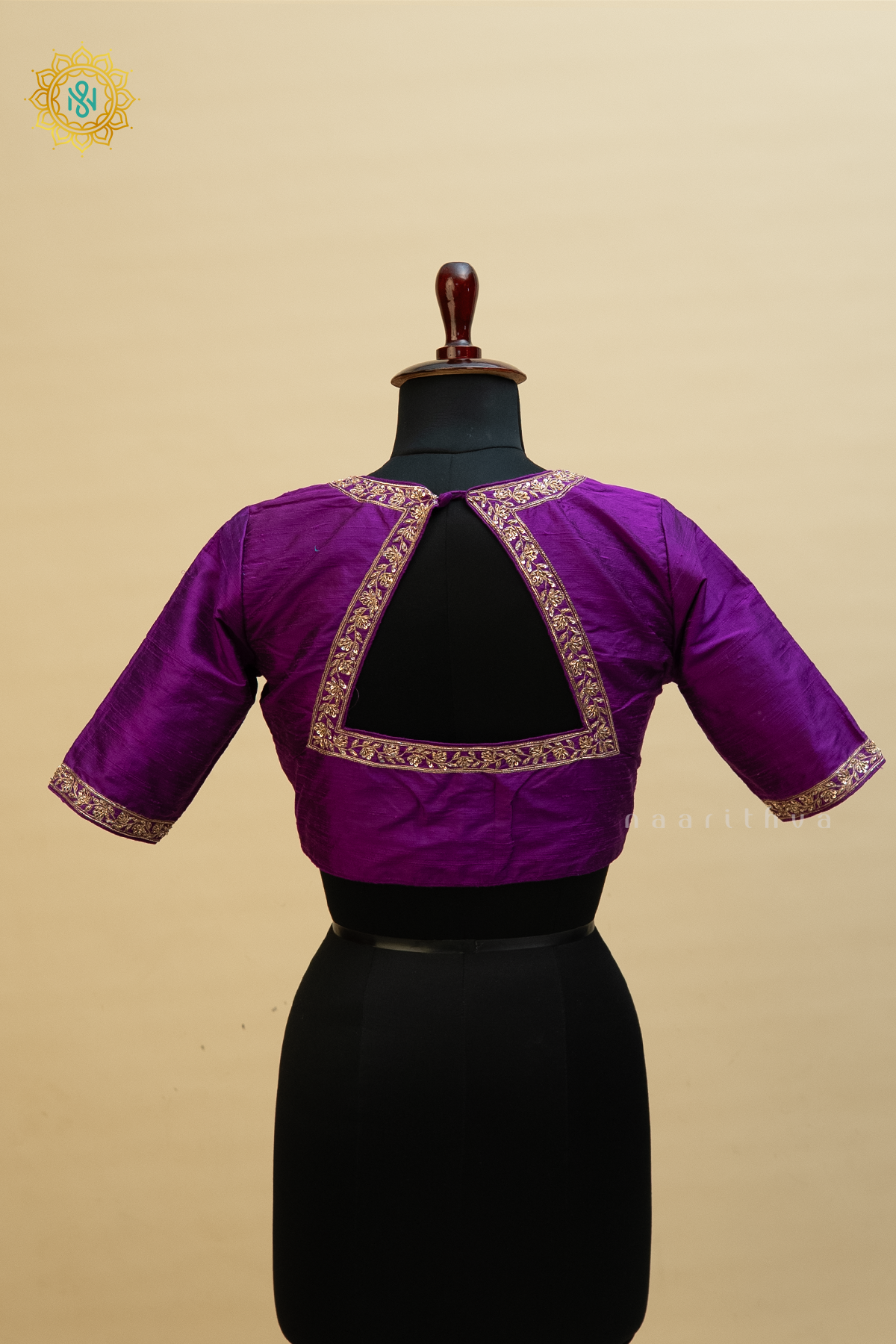 PURPLE - RAW SILK READYMADE BLOUSE