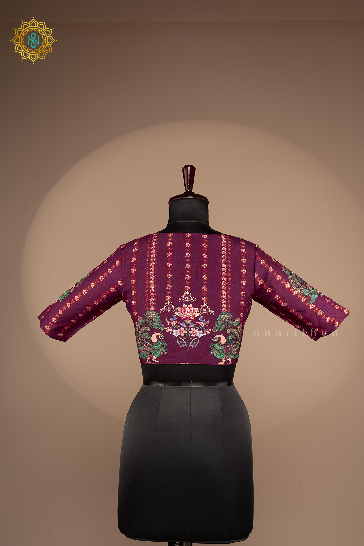 WINE - DOLA SILK READYMADE BLOUSE