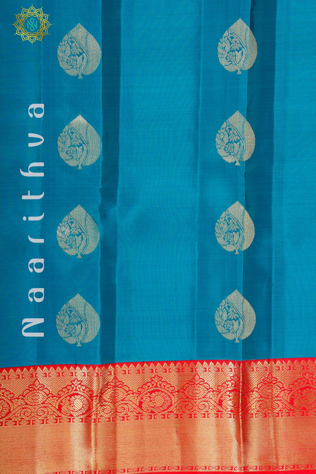 BLUE WITH PINKISH RED - KANJIVARAM PURE MIX