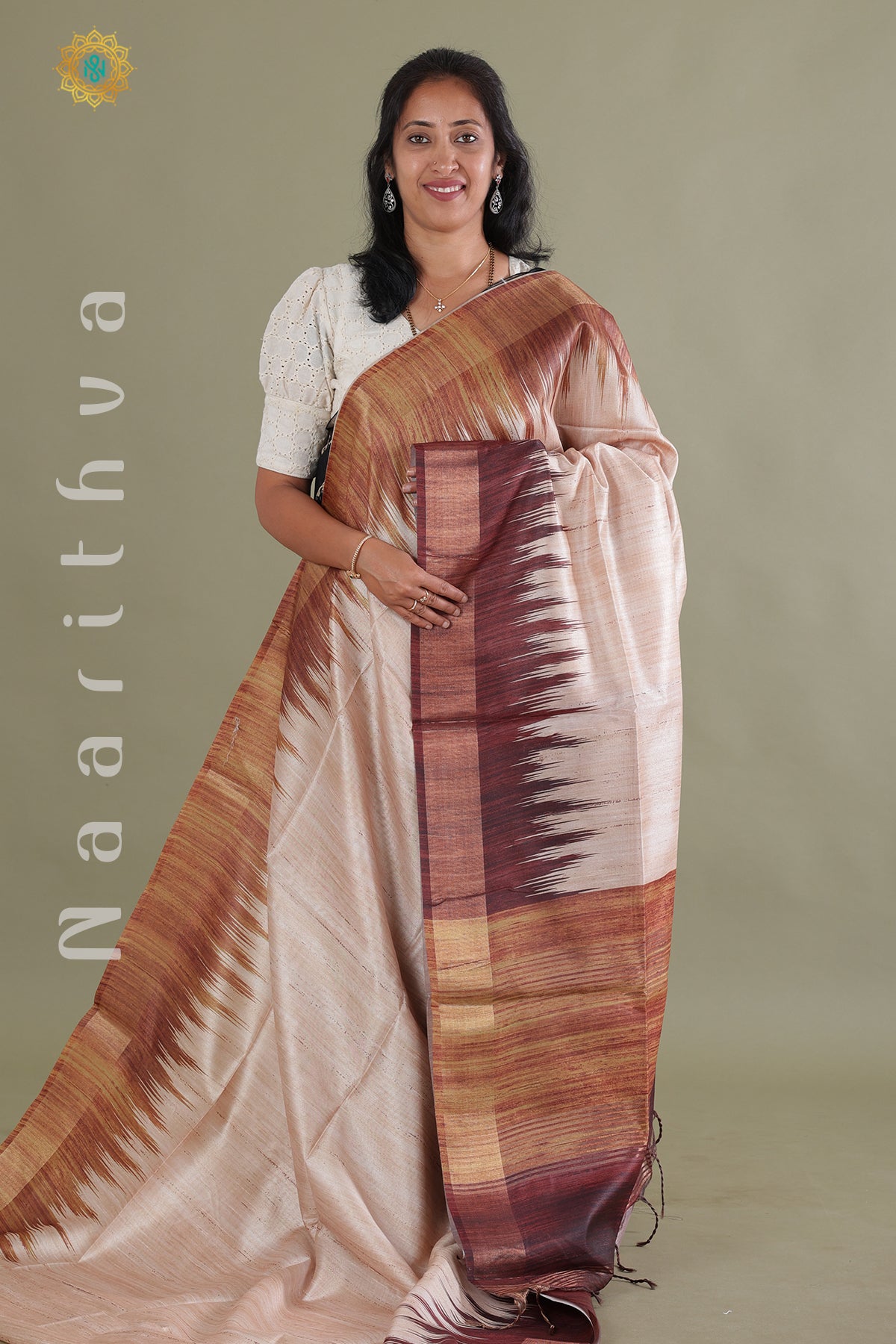 Elegant Tussar Silk Sarees Online | Tussar Silk Embroidery Sarees
