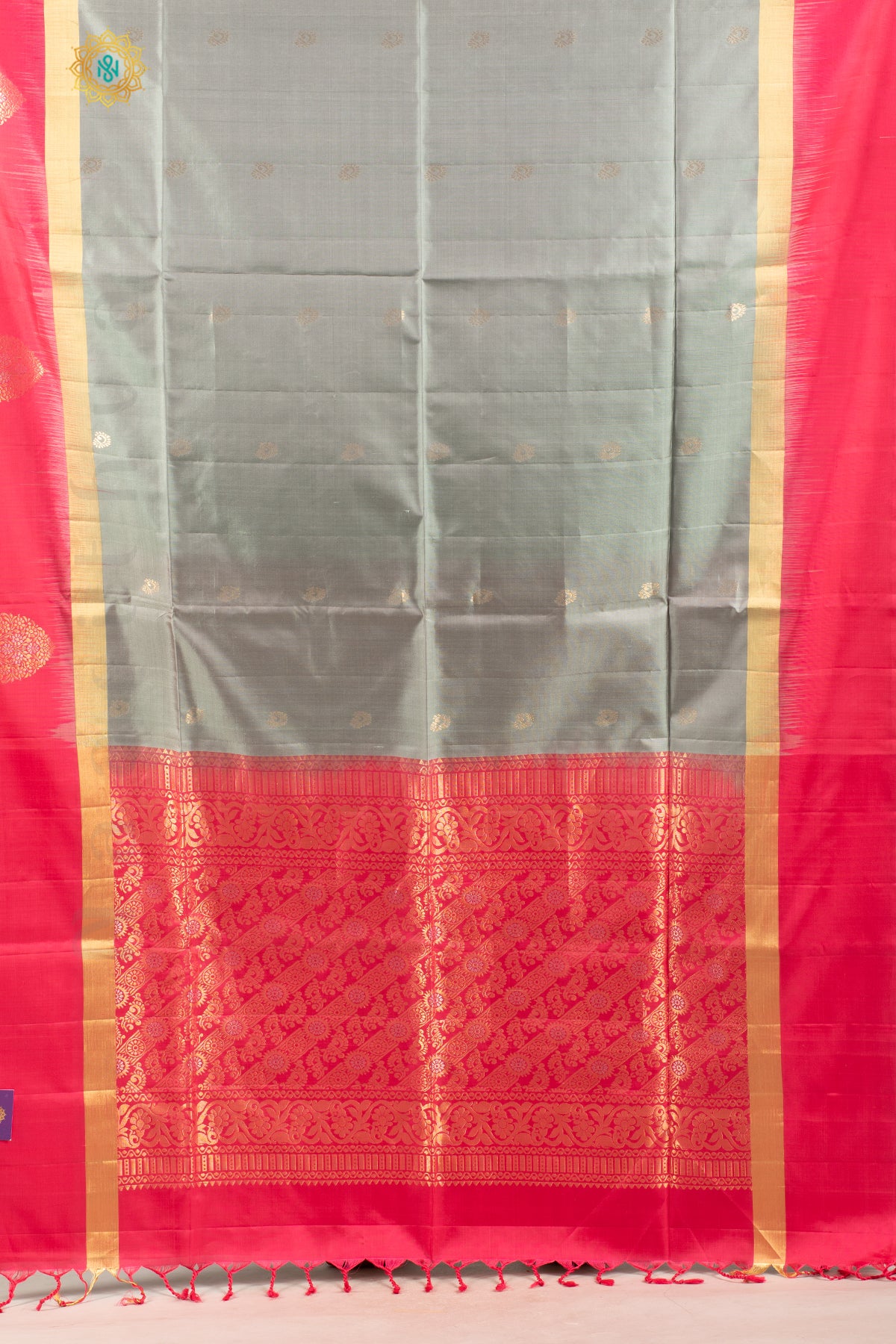 GREY WITH PINK - KANJIVARAM SOFT SILK