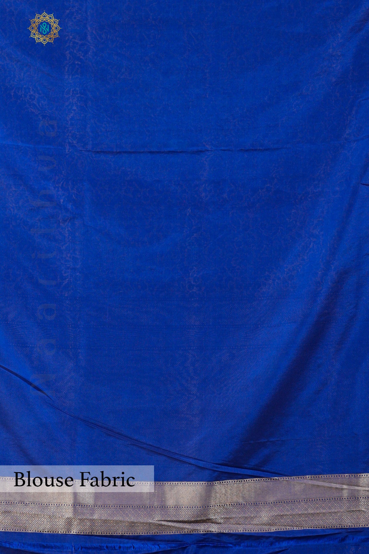 BLUE - SEMI KATAN SILK WITH GOLD ZARI BROCADE ALLOVER