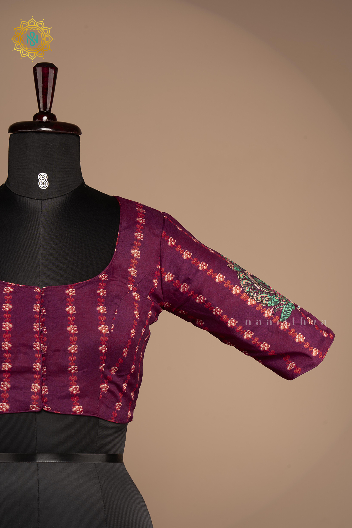 WINE - DOLA SILK READYMADE BLOUSE