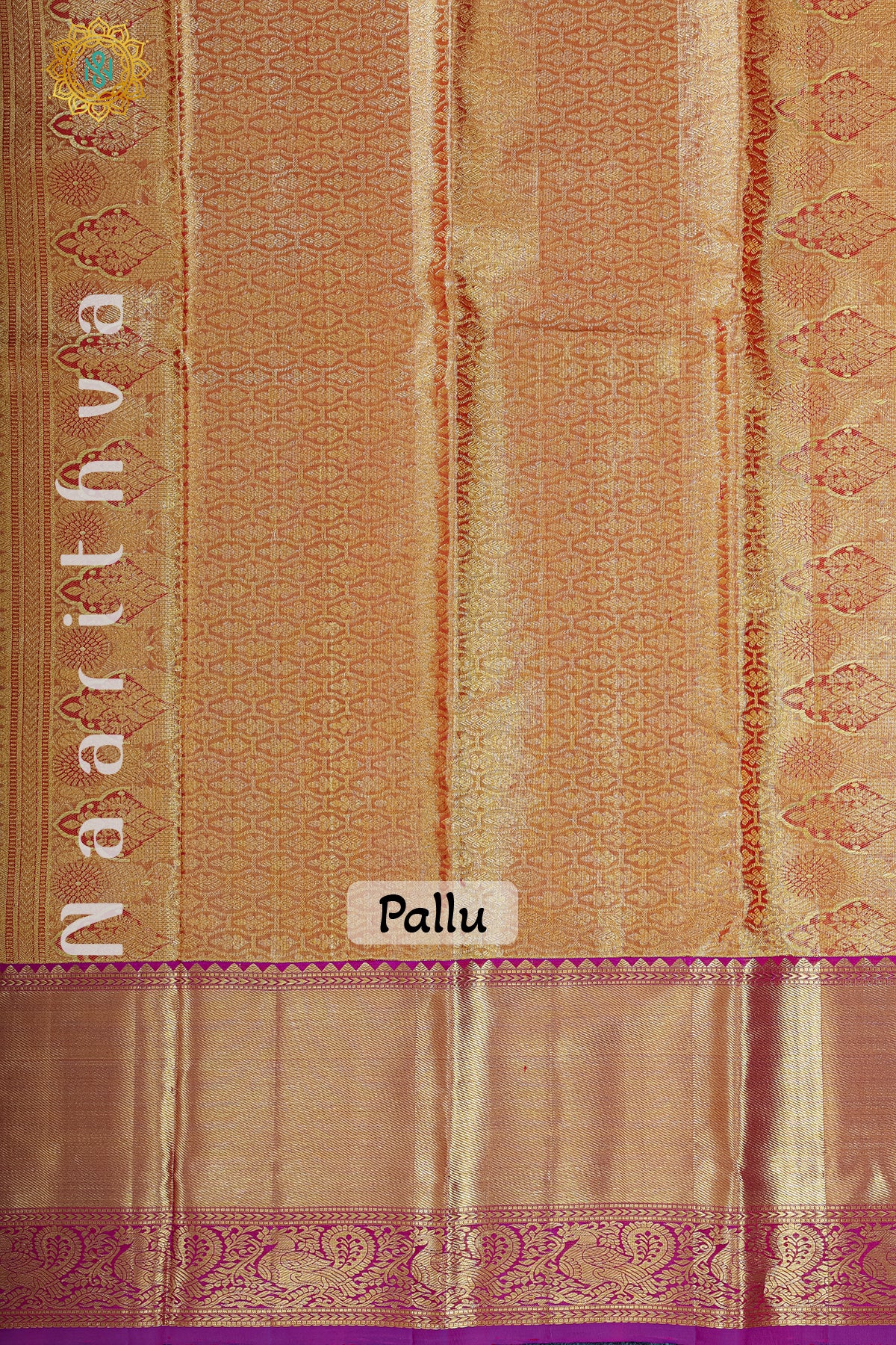 GOLD TISSUE WITH PURPLE - PURE KANJIVARAM SILK