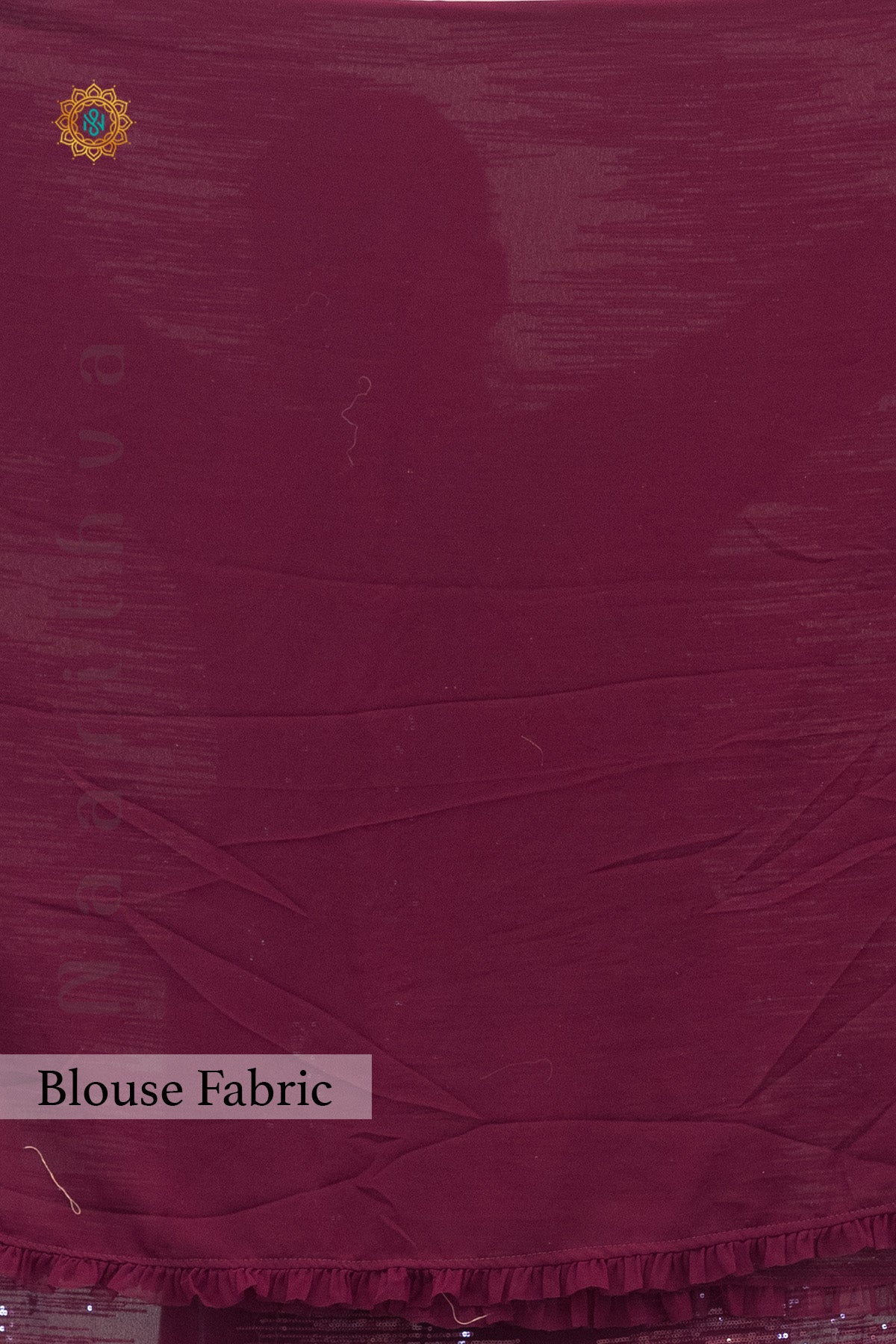 WINE - DESIGNER GEORGETTE WITH SEQUINS WORK & PLEATED BORDER