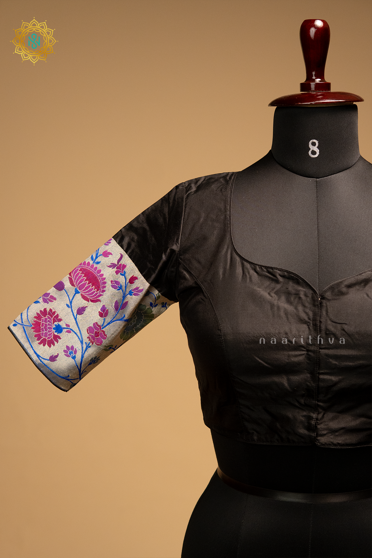 BLACK - SILK PAITHANI READYMADE BLOUSE