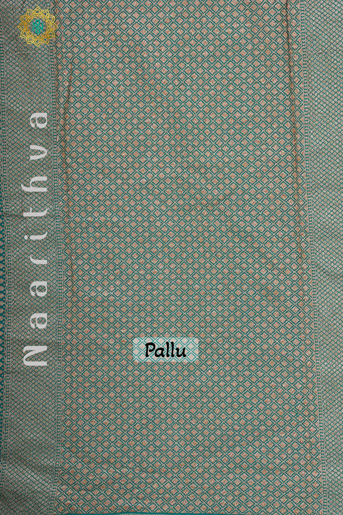 TEAL GREEN WITH PINK - PURE BANARASI CREPE SILK