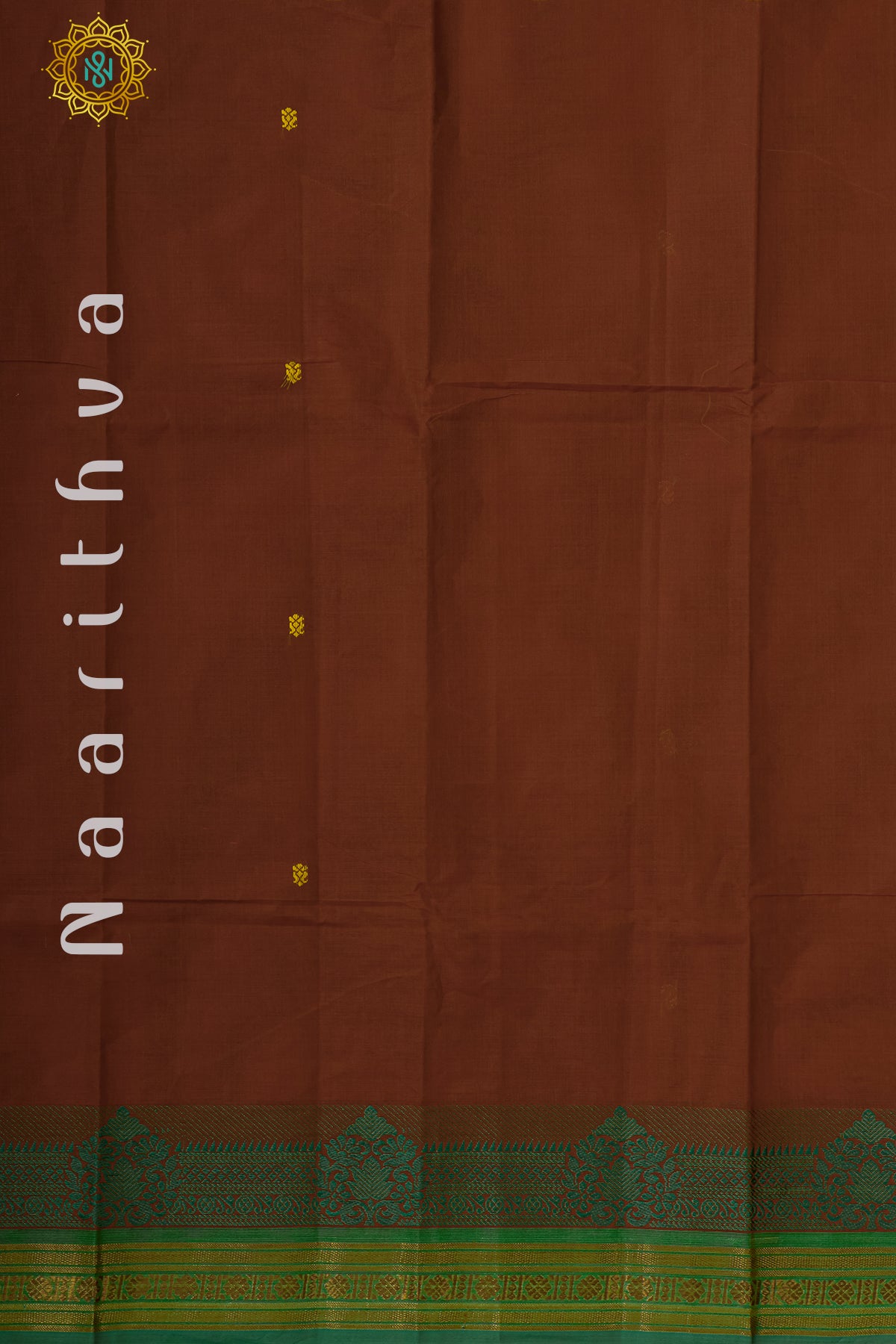 BROWN WITH GREEN - CHETTINAD COTTON