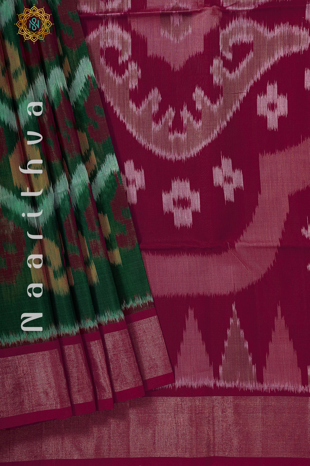 GREEN WITH PINK - IKAT SICO