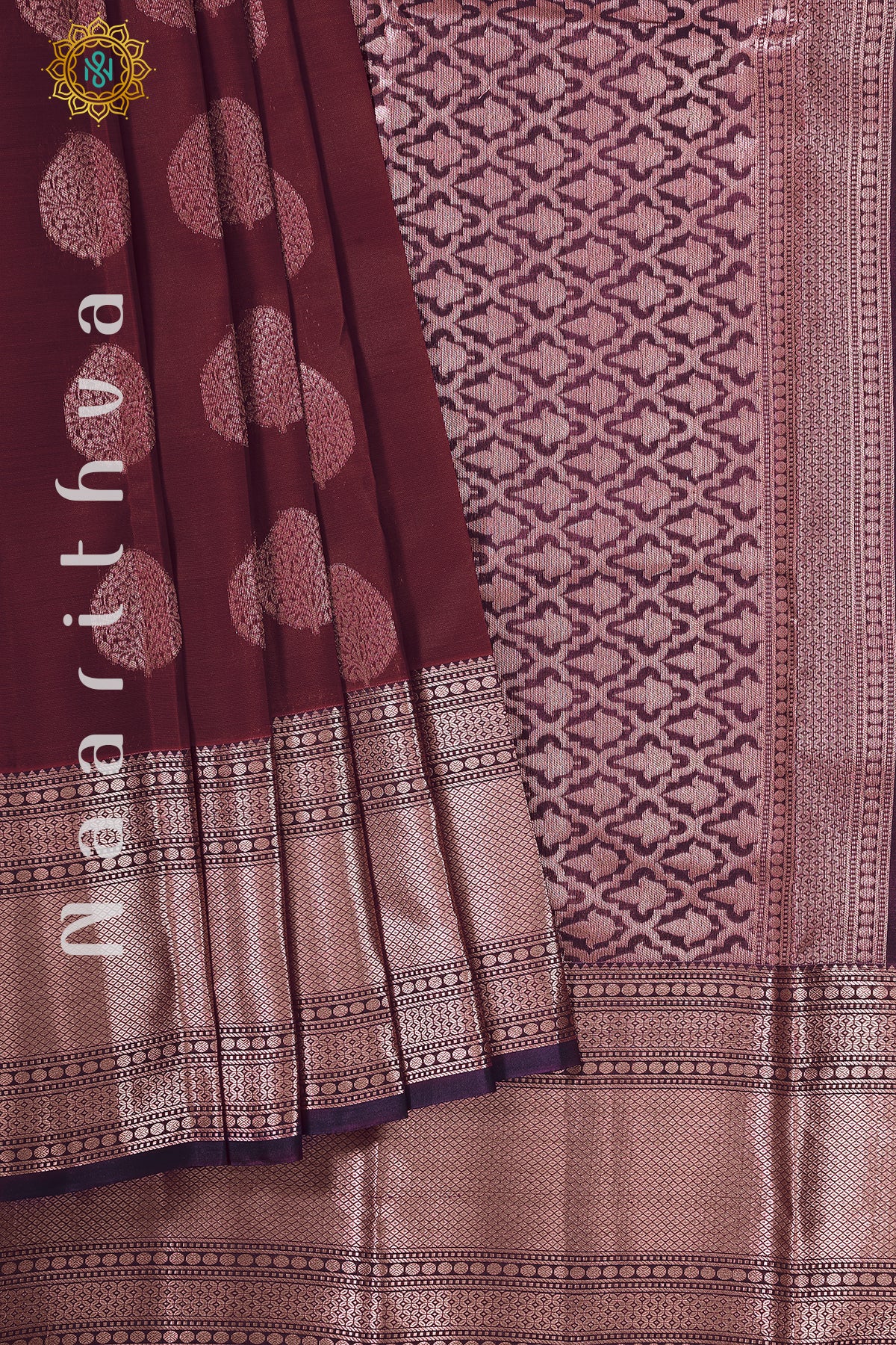 MAROON WITH DEEP WINE - KANJIVARAM PURE MIX