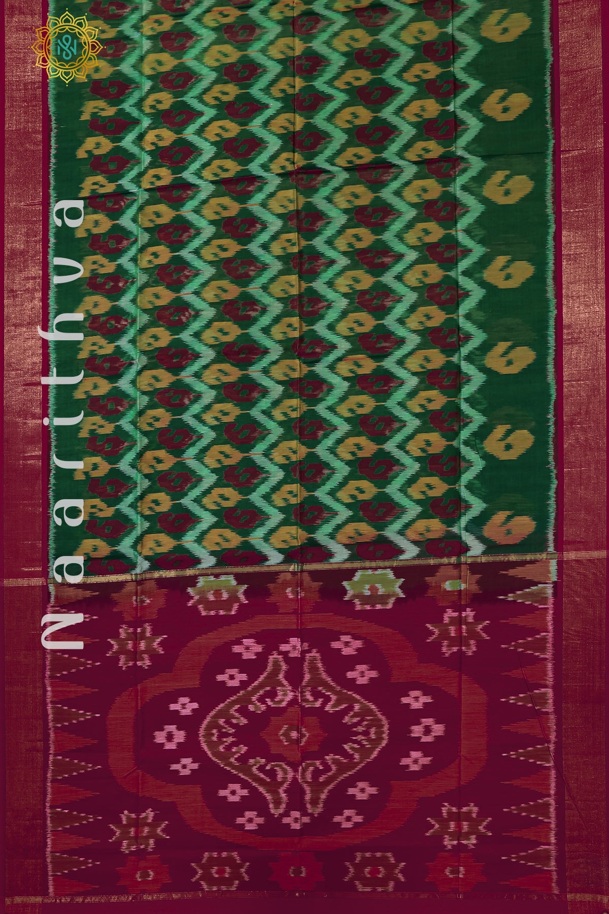 GREEN WITH PINK - IKAT SICO