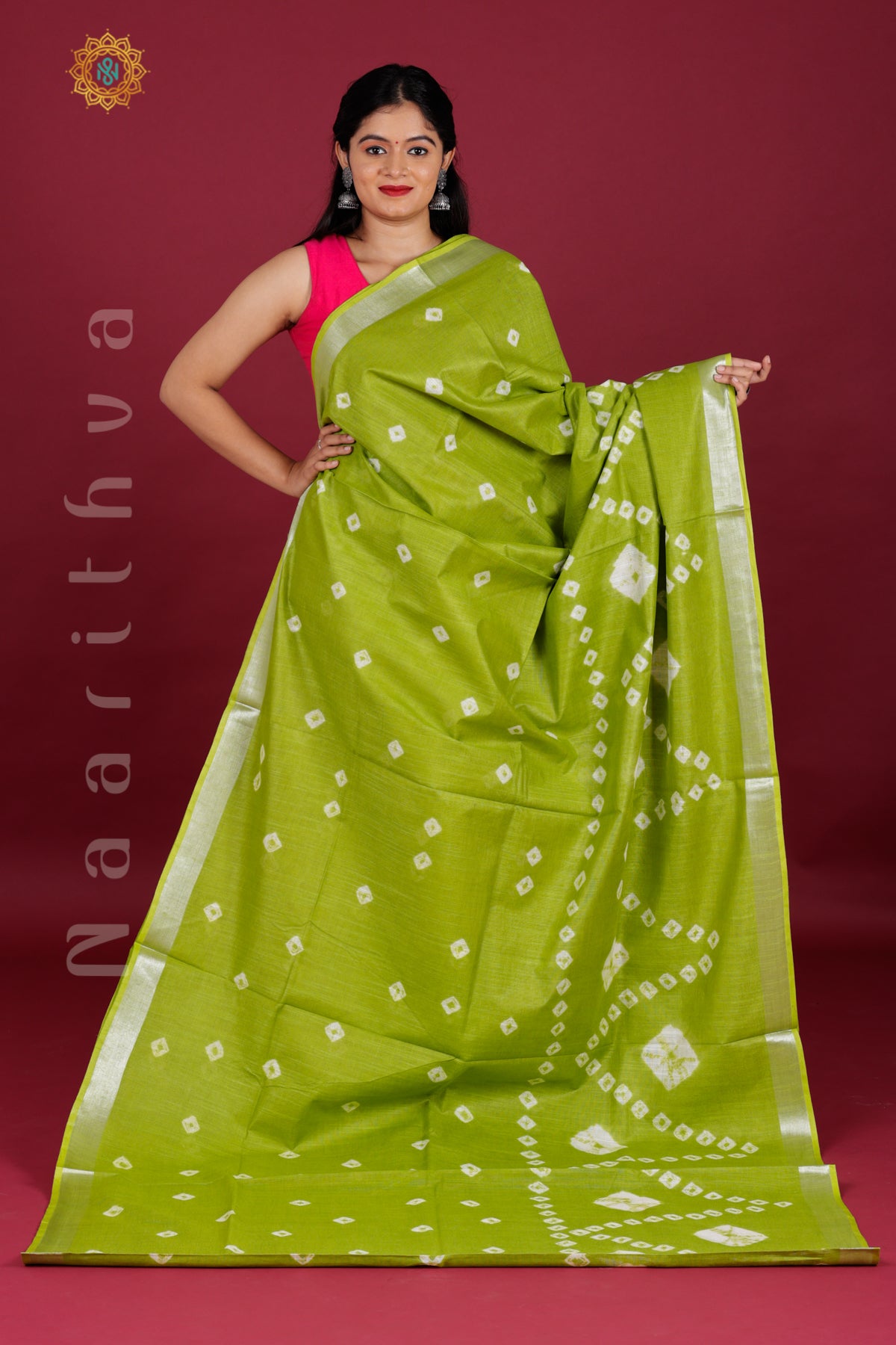 Buy Mint Green Cotton Saree online-Karagiri