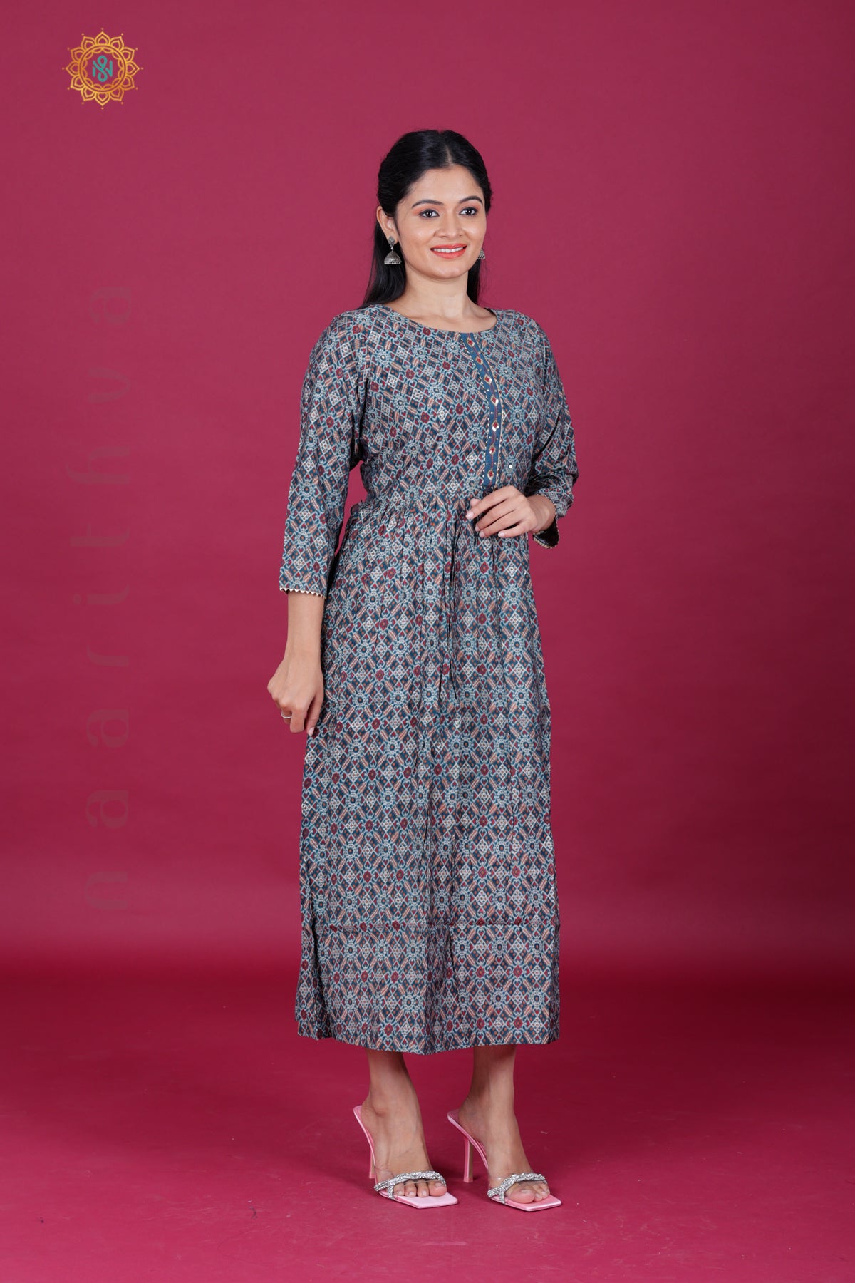 TEAL GREEN - CASUAL WEAR ONE PIECE KURTI