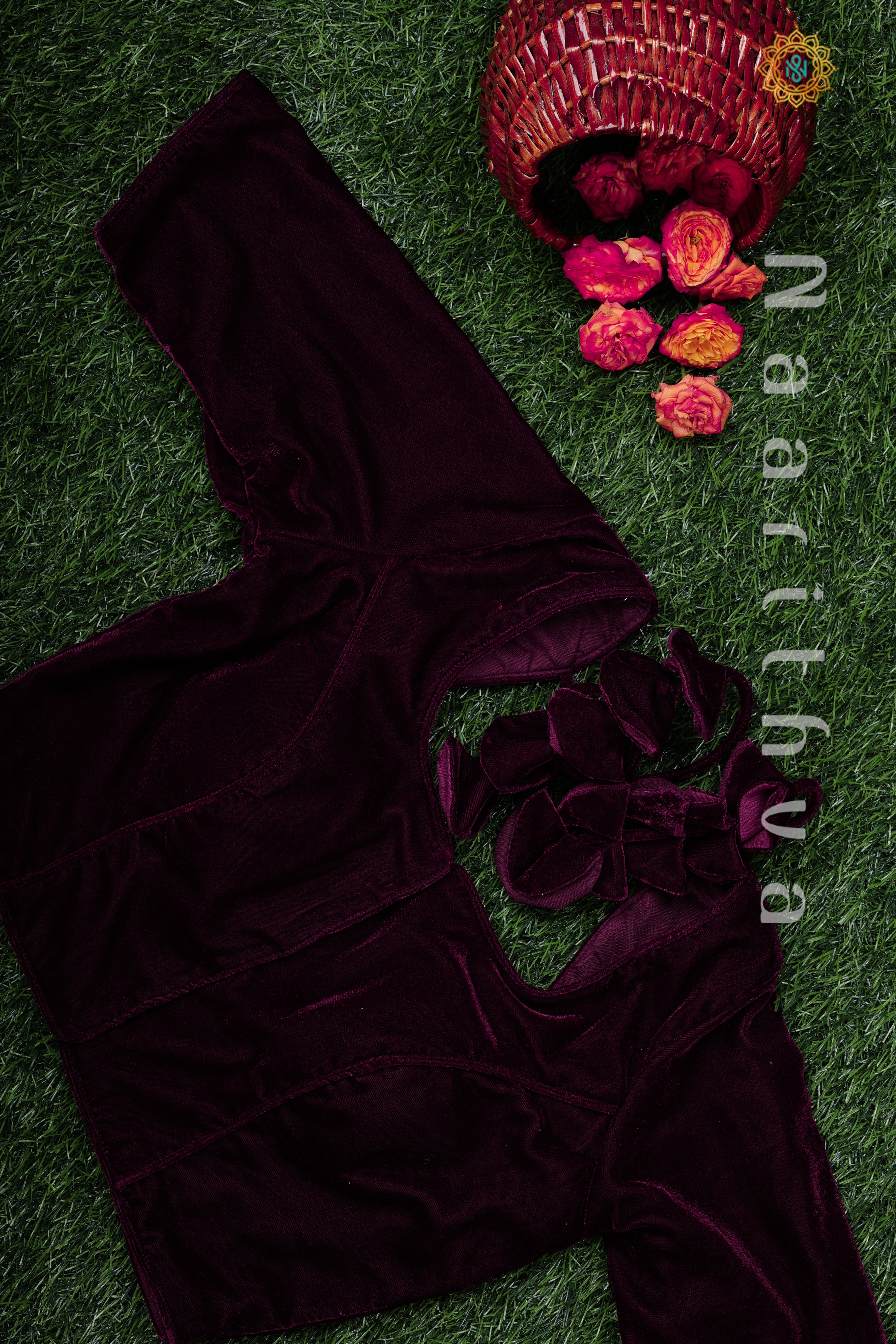 WINE - READY MADE VELVET BLOUSE