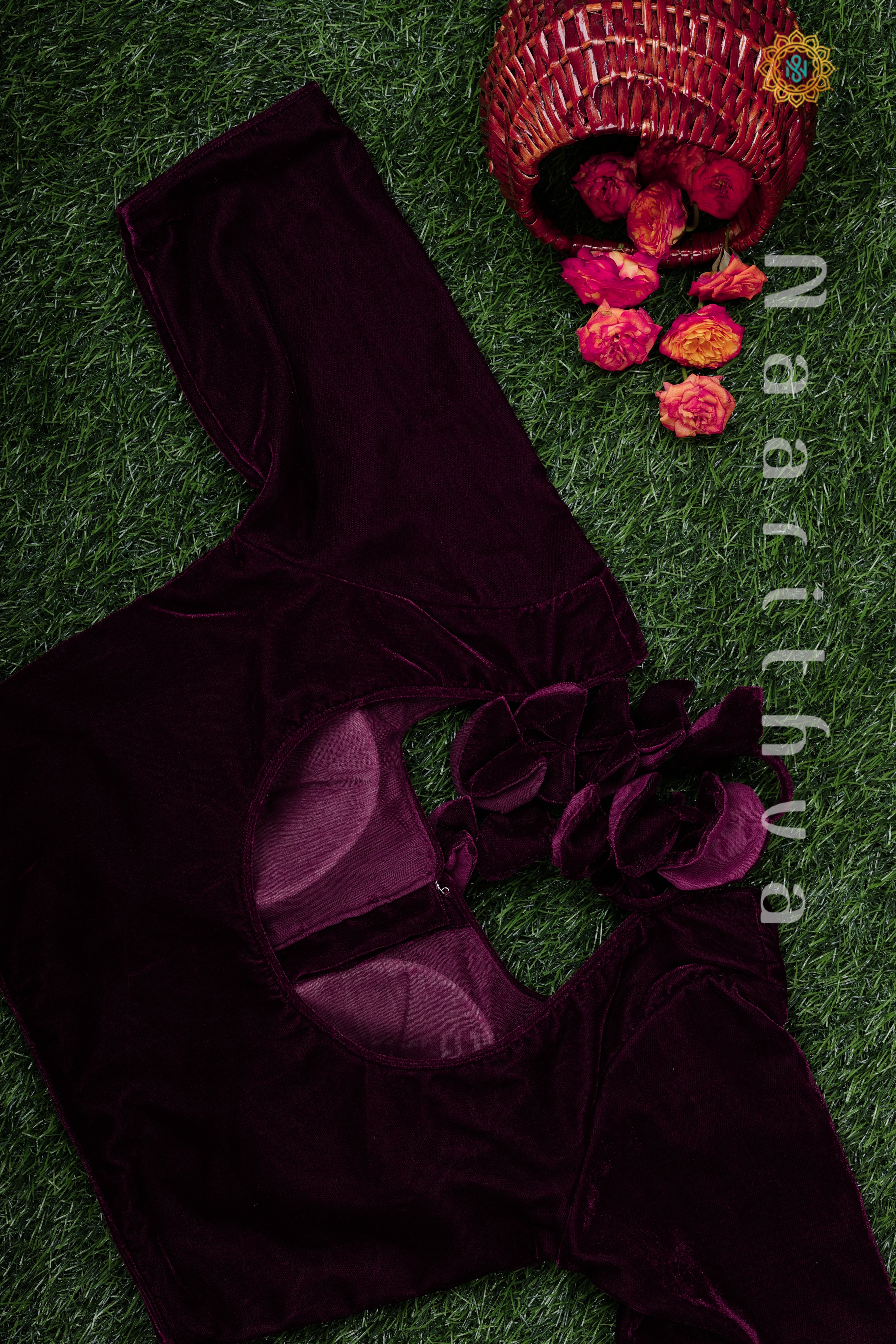 WINE - READY MADE VELVET BLOUSE