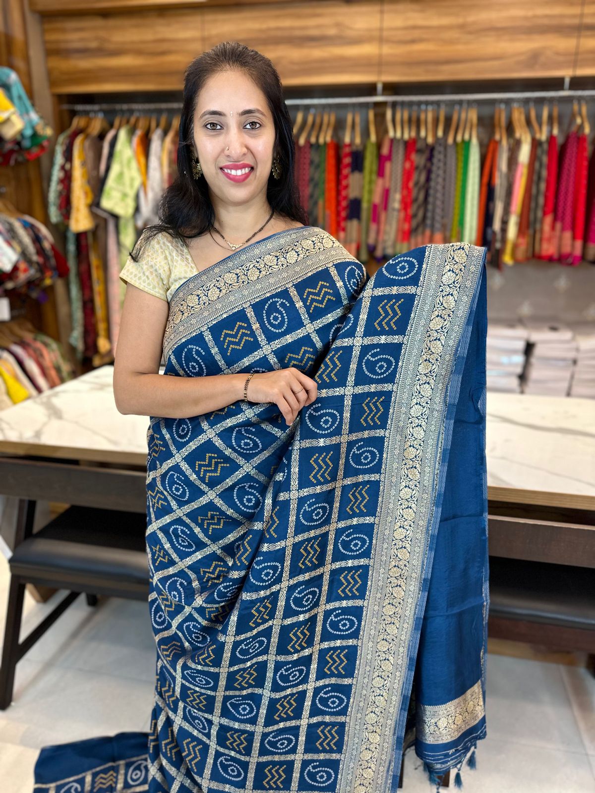 GERMAN BLUE - SEMI CREPE GEORGETTE