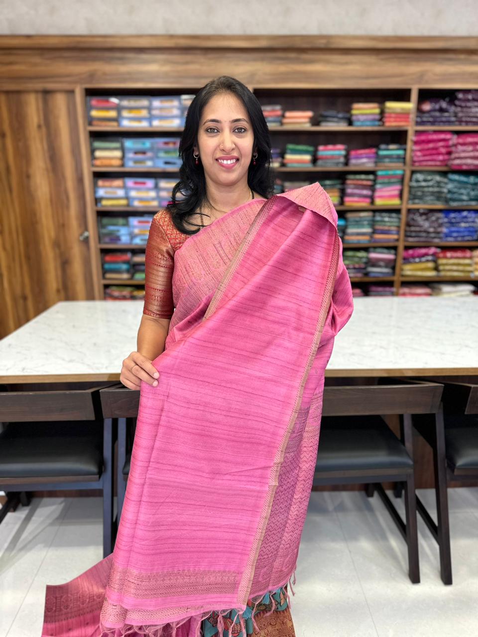 PINK - SEMI TUSSAR SILK