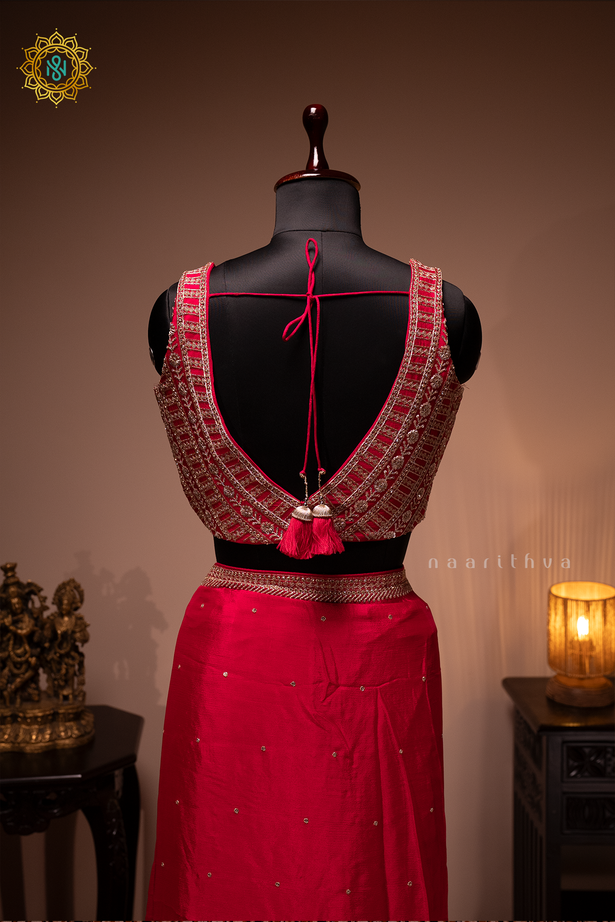 RANI PINK - CHINNON DESIGNER WEAR WITH READYMADE BLOUSE
